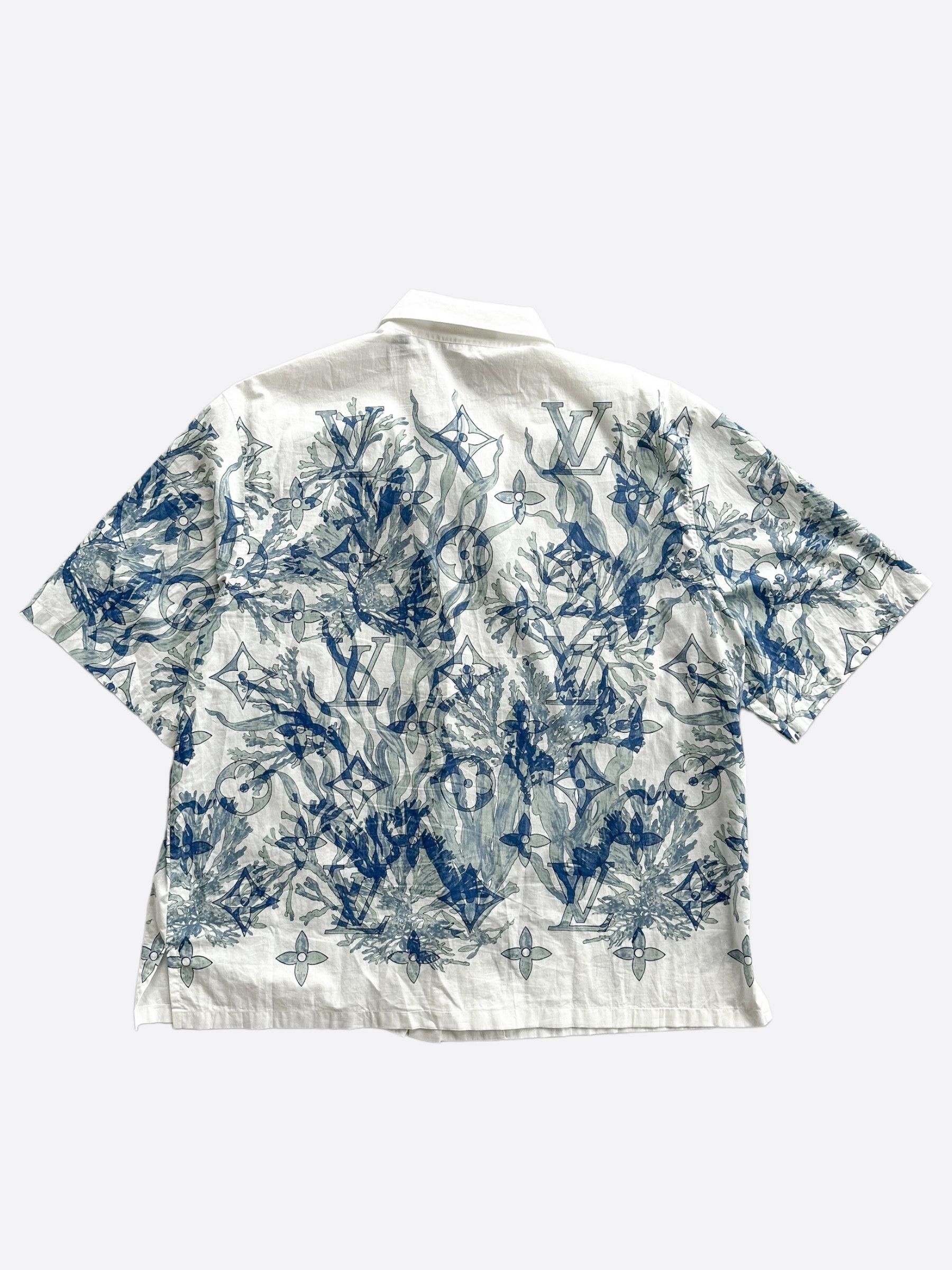 Louis Vuitton Louis Vuitton Blue & White Monogram Button Up Shirt Size US XXL / EU 58 / 5 - 2 Thumbnail