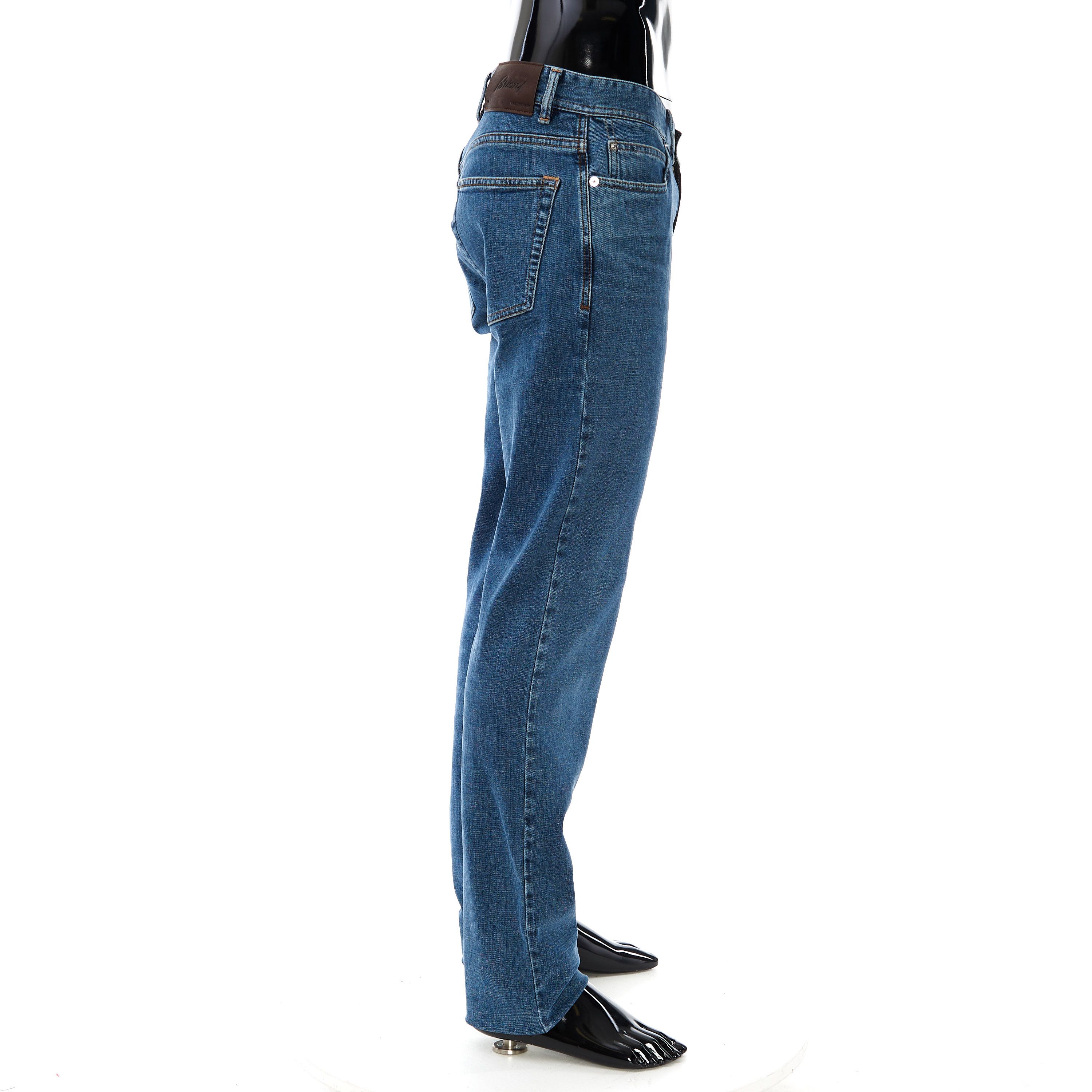 Brioni Regular Fit Jeans In Medium Blue Stretch Cotton Size US 34 / EU 50 - 7 Thumbnail