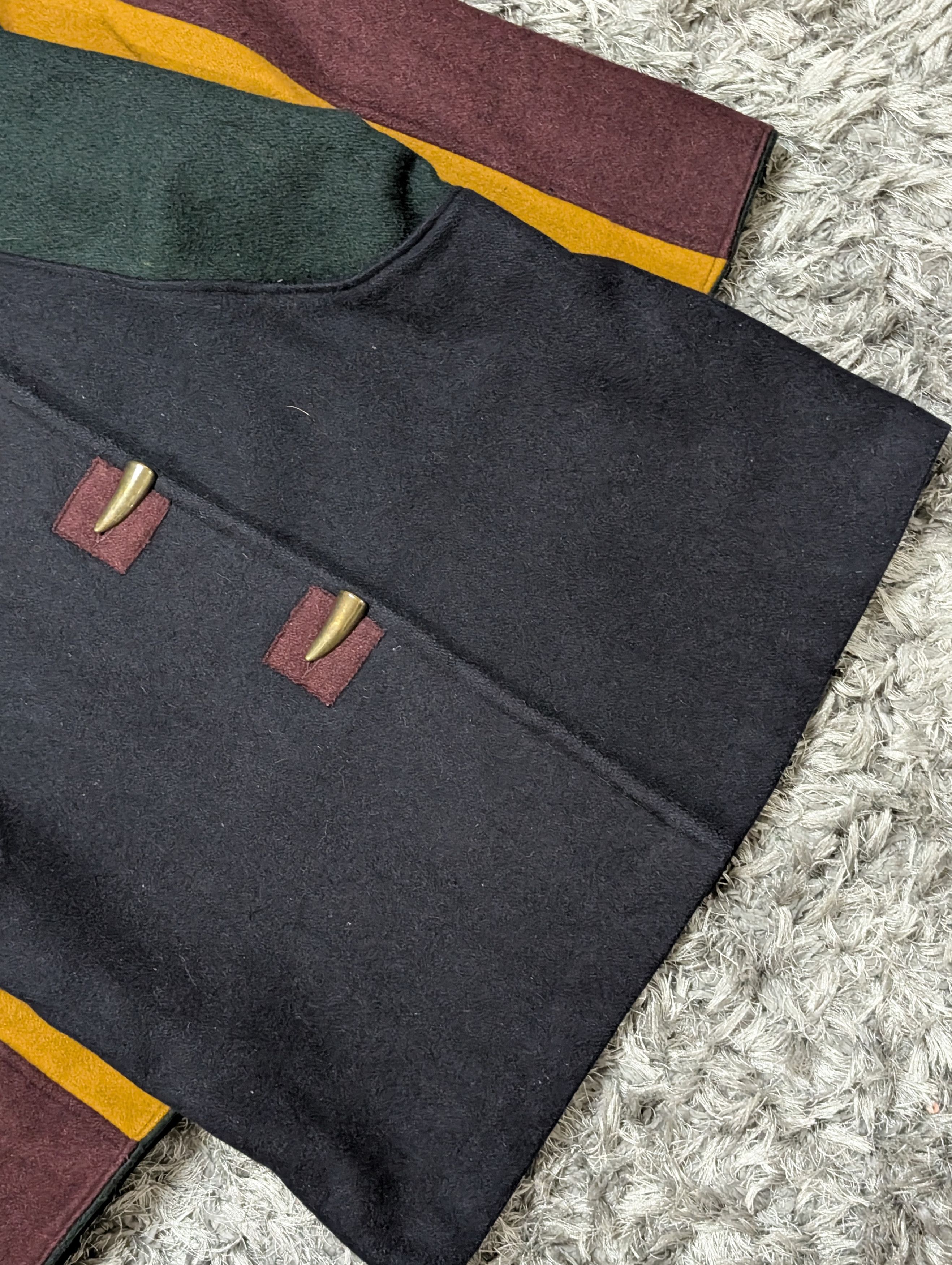 Other Vintage 80 Braetan Classic Wool Coat Long Colourblock Jacket Size US M / EU 48-50 / 2 - 4 Thumbnail