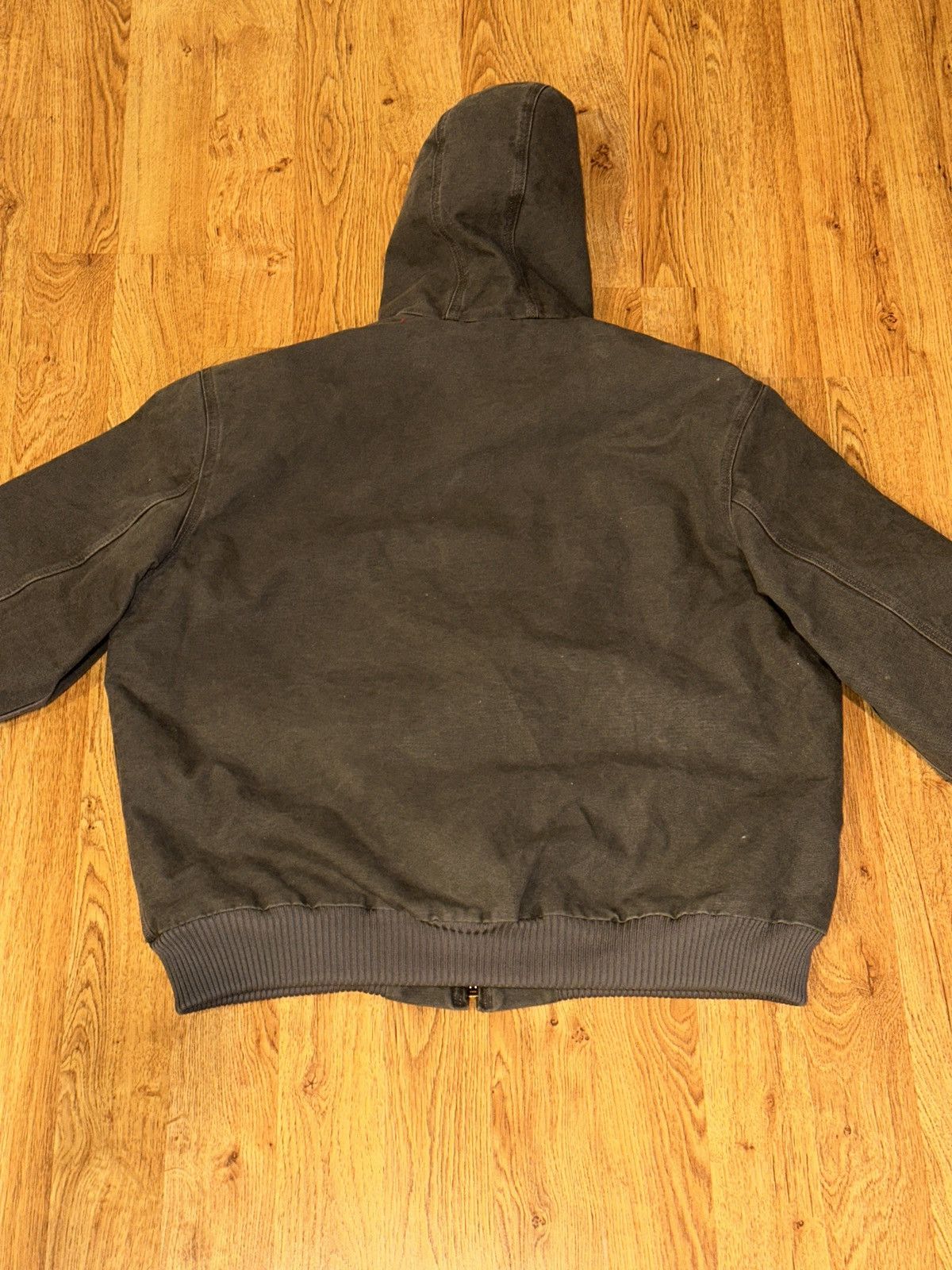 Carhartt VTG Y2K Carhartt J130 GVL Gray Hooded Jacket Canvas Workwear Size US XL / EU 56 / 4 - 3 Thumbnail