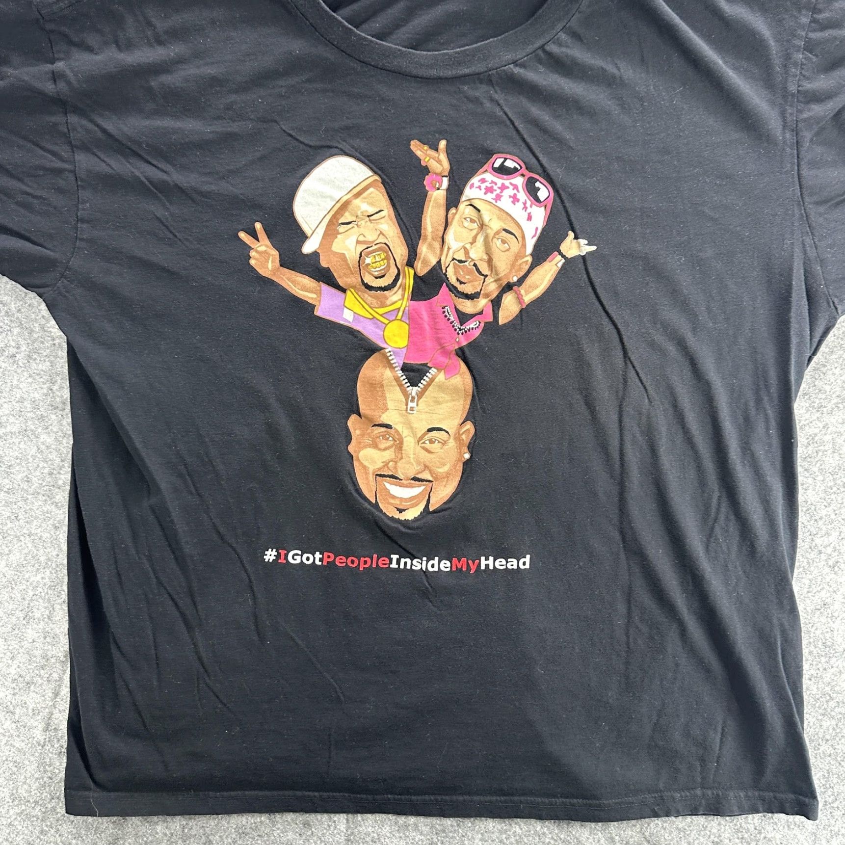 Hanes VINTAGE Hanes Black Graphic T-Shirt Mens XL Short Sleeve Hip Hop Comedy Parody 90s Size US XL / EU 56 / 4 - 2 Thumbnail