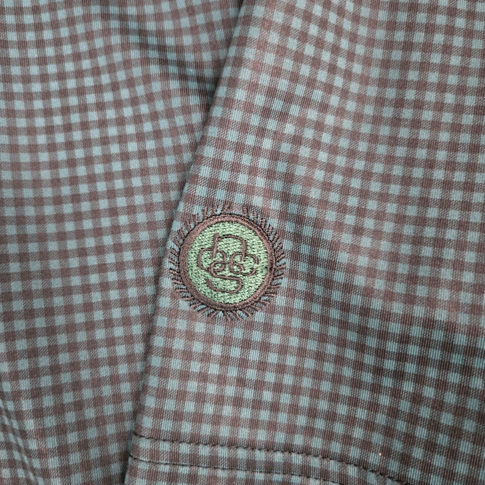Vintage Dunhill Polo Shirt Mens Green Check Short Sleeve Collared Lightweight Moisture Wicking UV Performance Golf Casual Shirt Size M Size US M / EU 48-50 / 2 - 4 Thumbnail