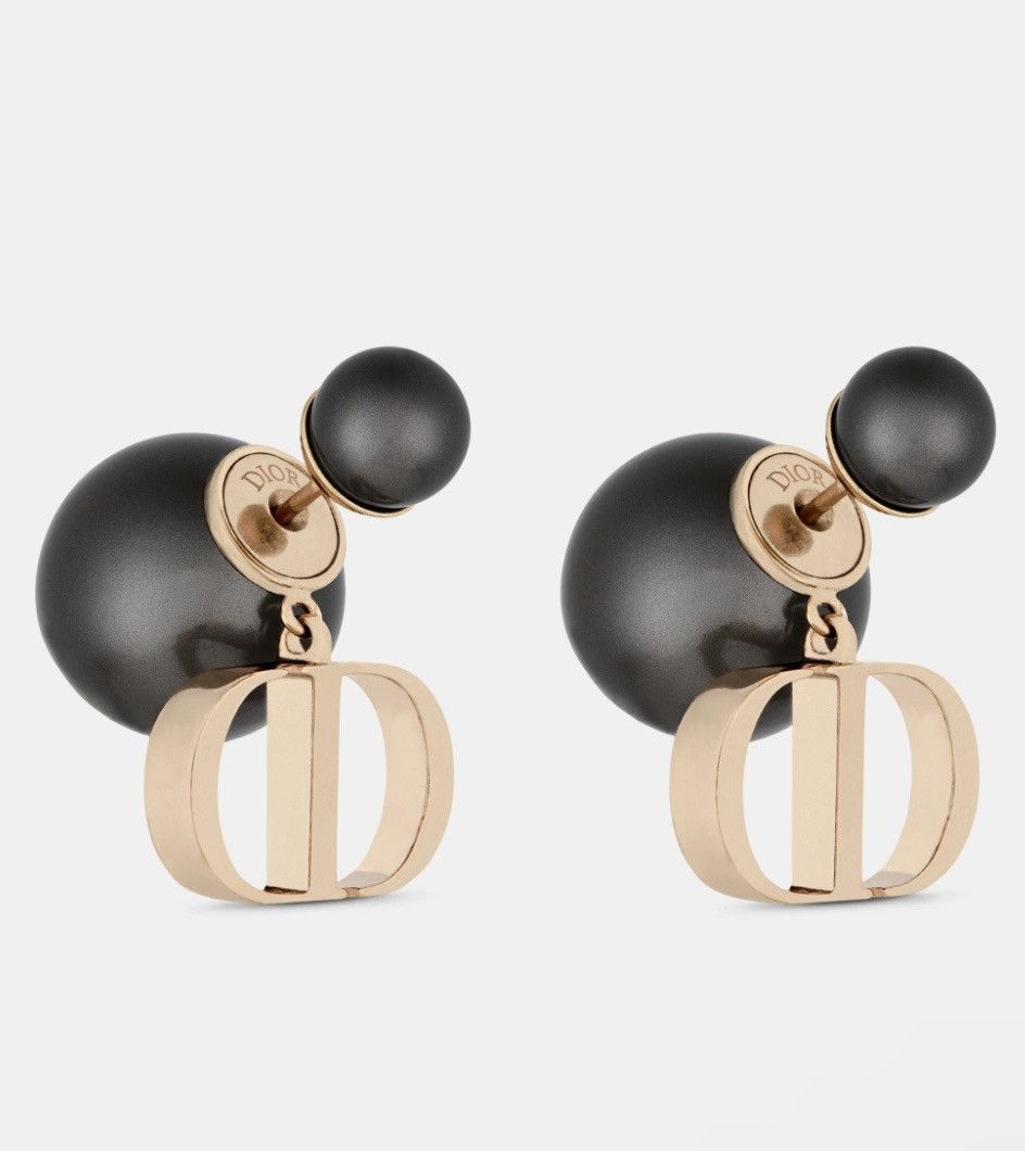 Dior DIOR TRIBALES Earrings Bronze-Finish Metal and Gray Resin Size ONE SIZE - 1 Thumbnail