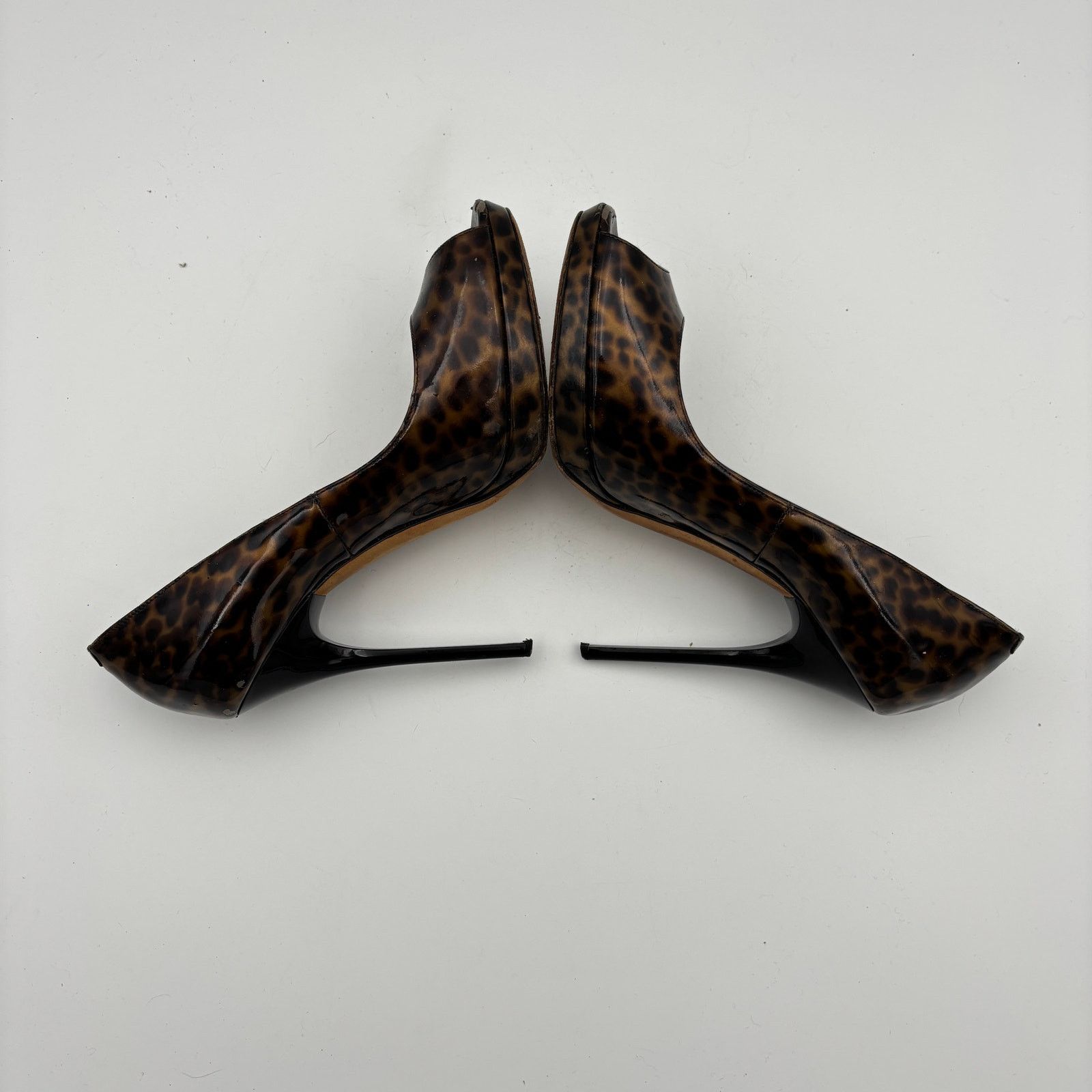 Jimmy Choo Jimmy Choo Cheetah Print Patent Leather Peep Toe Pumps 37.5 Size US 7.5 / IT 37.5 - 7 Thumbnail