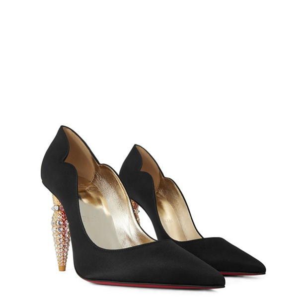 Christian Louboutin Lipstrass Crêpe Crystal-Embellished Pumps Size US 6 / IT 36 - 4 Thumbnail