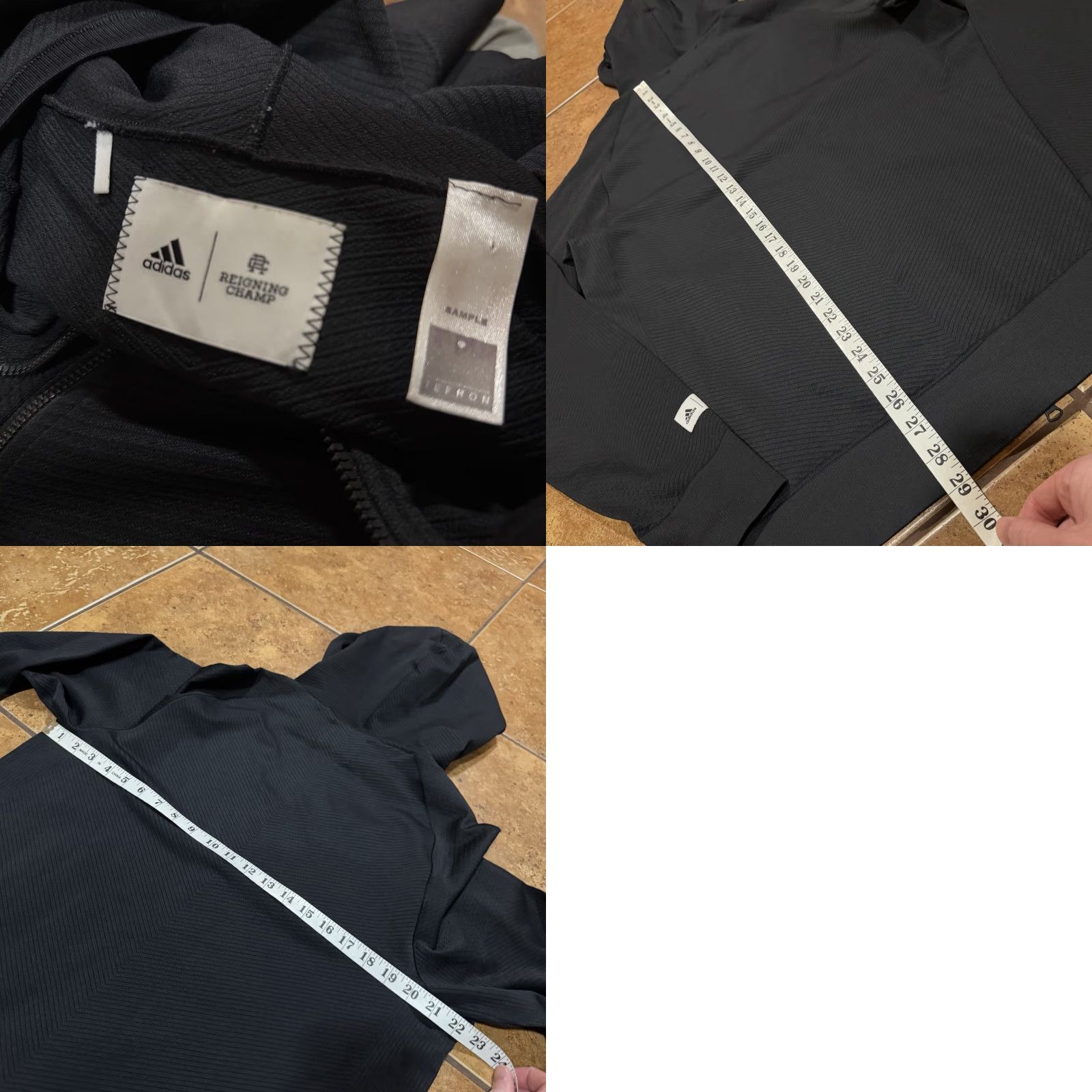 Reigning Champ REIGNING CHAMP x ADIDAS Full-Zip Hoodie Jacket BLACK Ribbed Men's L SAMPLE Jacket Track Jacket Mens Large Black Reigning Champ adidas Sample Size US L / EU 52-54 / 3 - 8 Thumbnail
