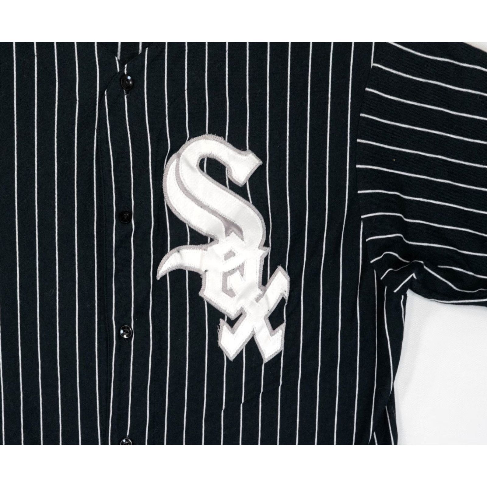 Vintage VINTAGE Majestic Chicago White Sox Practice Jersey Shirt XL Black Pinstripe 90s MLB Logo Embroidered Mens Size US XL / EU 56 / 4 - 2 Thumbnail