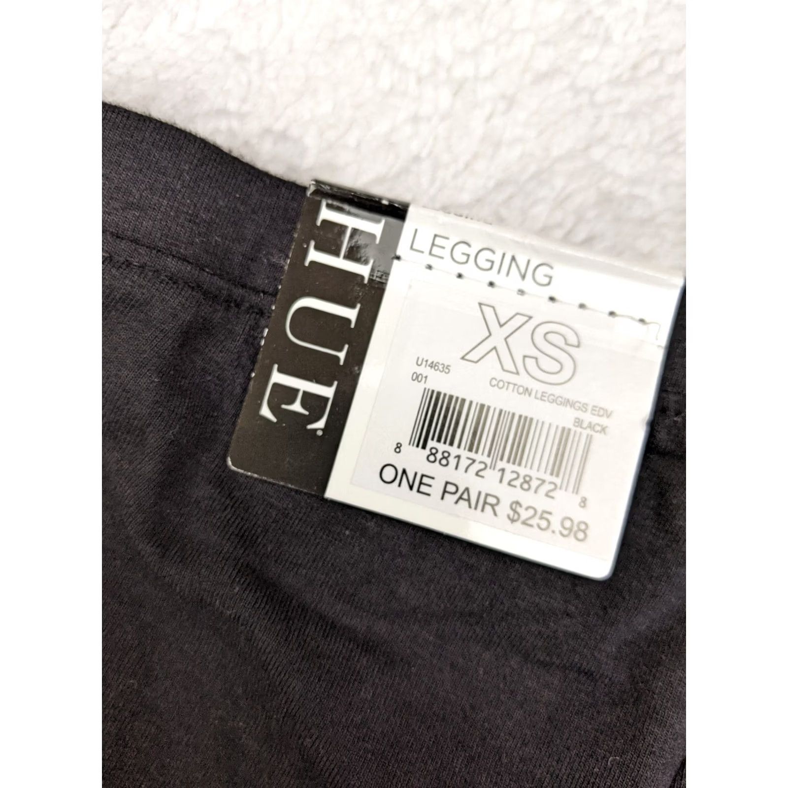 Vintage HUE Legging Womens XS Black Skinny Pants Dark Pull On Lounge Low Rise Size 28" / US 6 / IT 42 - 6 Thumbnail