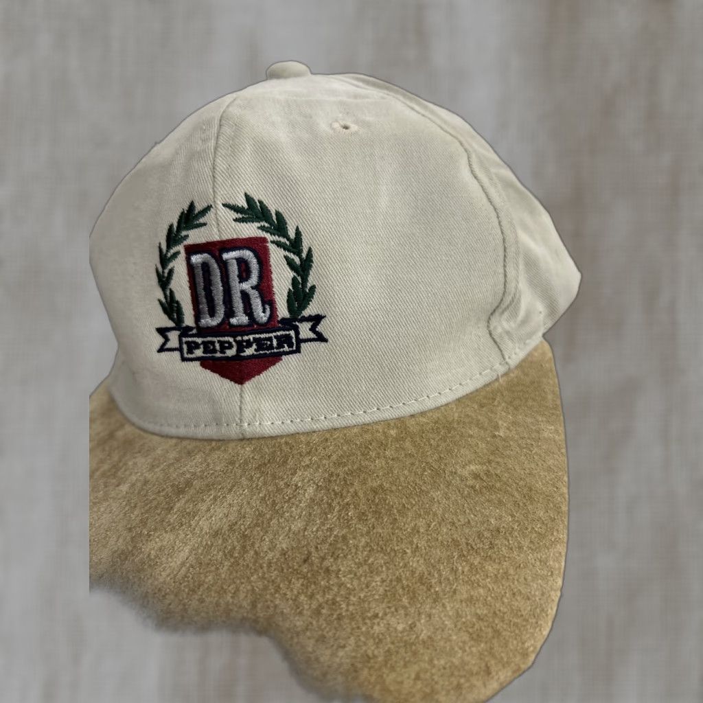 Vintage **Gear Bill Dr Pepper Strap Back Beige Hat** User: Gear Bill Dr Pepper Strap Back Beige Hat Size ONE SIZE - 1 Thumbnail