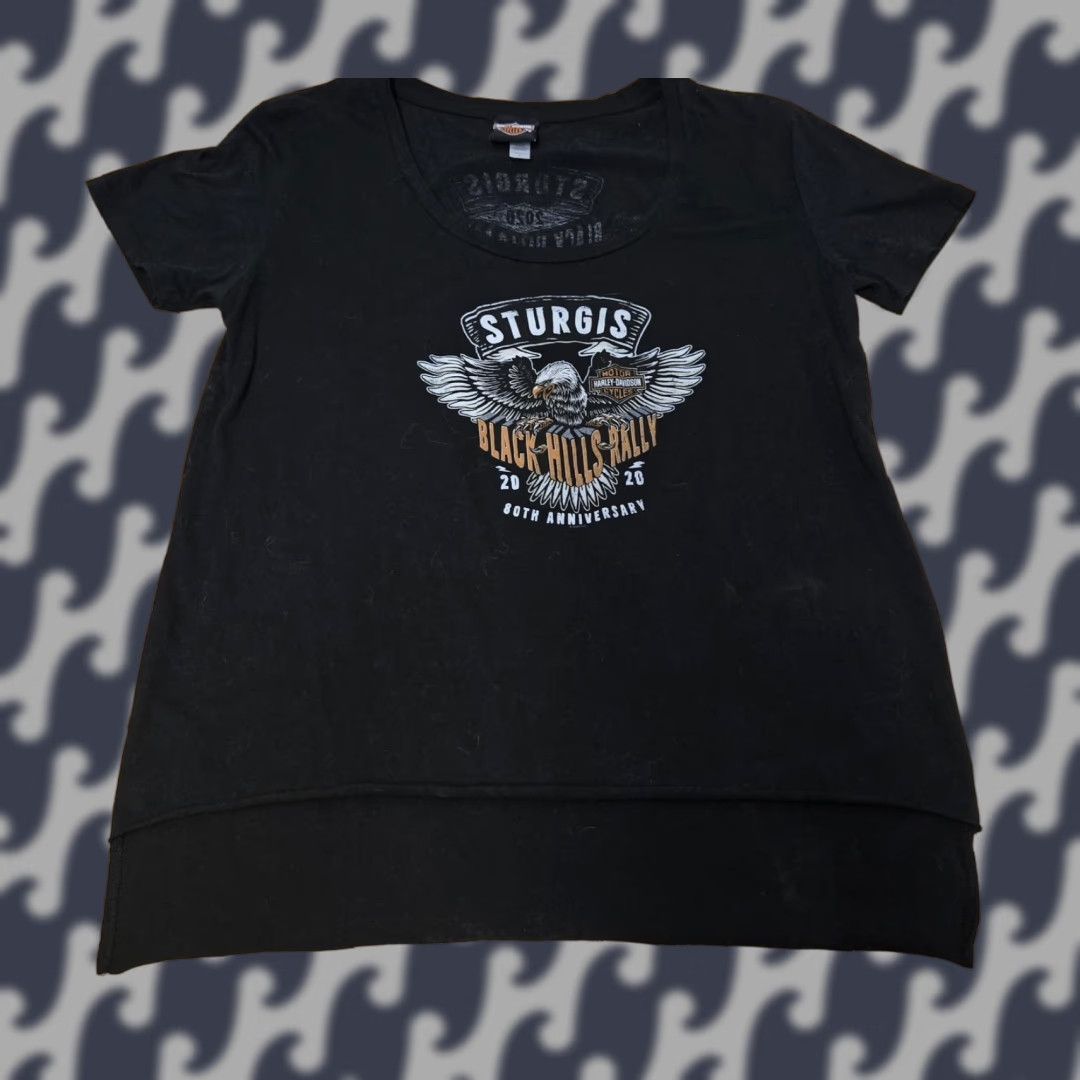 Harley Davidson Harley-Davidson Sturgis Shirt Womens L Black T-Shirt 2020 Eagle 80th Anniversary Harley-Davidson Size L / US 10 / IT 46 - 1 Thumbnail