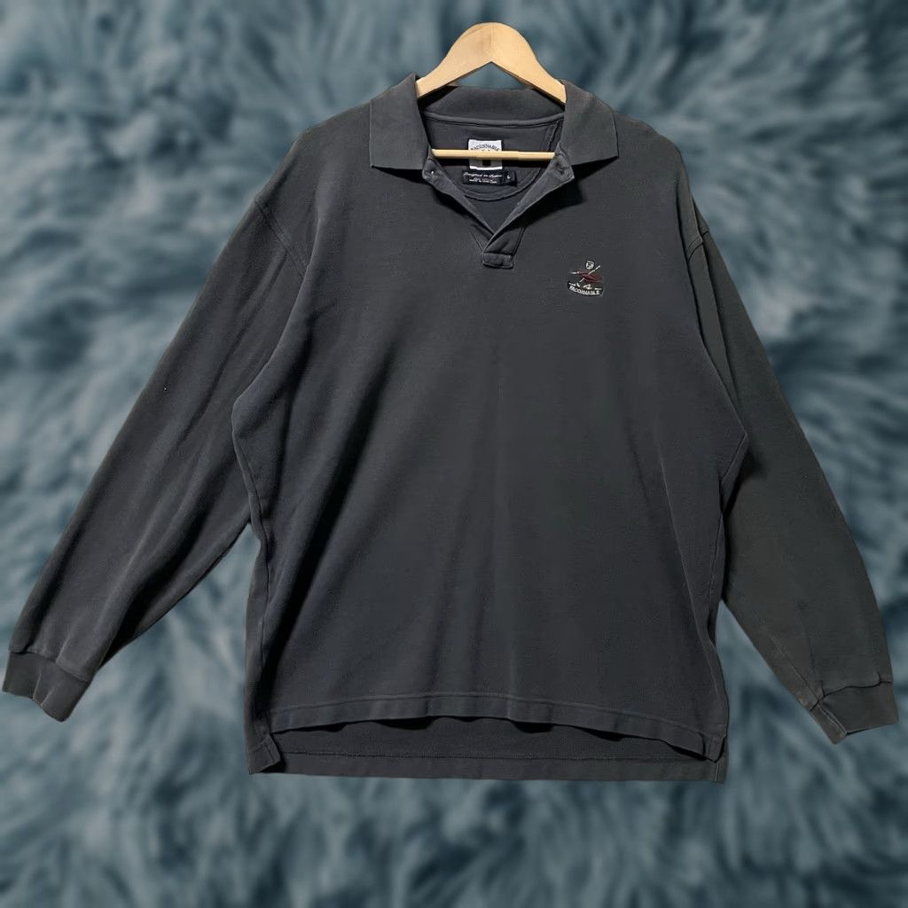 Faconnable VINTAGE Façonnable Long Sleeve Polo Pullover Gray Large Men Mens 90s Collared Shirt Size US L / EU 52-54 / 3 - 1 Thumbnail