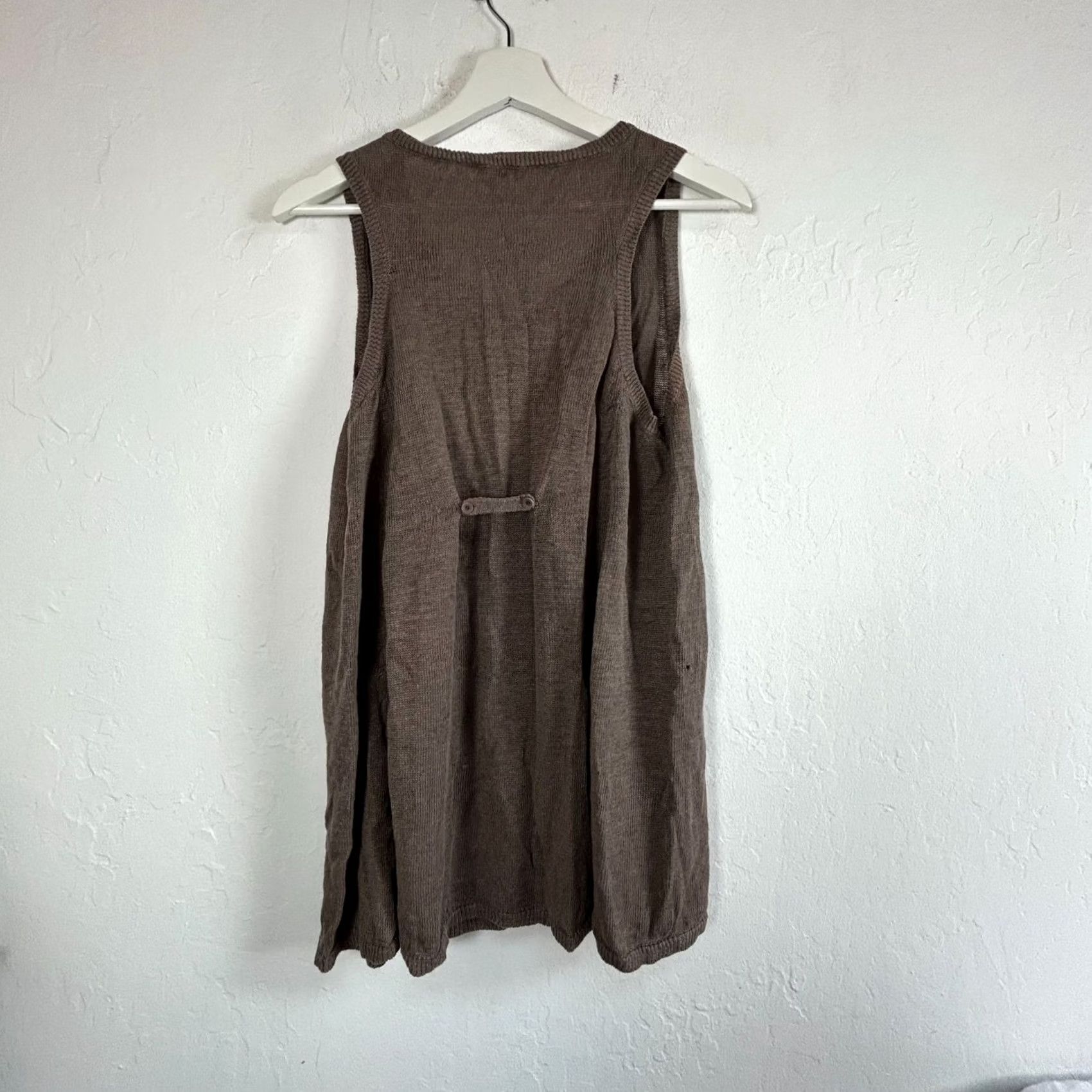 Eileen Fisher Eileen Fisher Womens Linen Knit Button-Up Sweater Vest Medium Brown Lightweight Size M / US 6-8 / IT 42-44 - 2 Thumbnail
