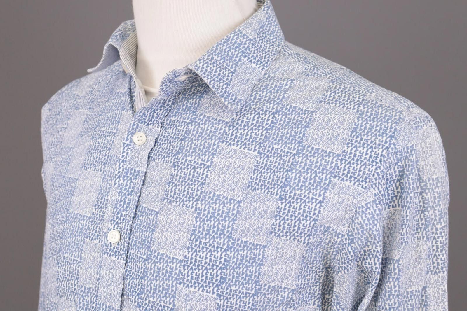 Desigual Desigual Blue Printed Long Sleeve Dress Shirt Size M Size US M / EU 48-50 / 2 - 8 Thumbnail