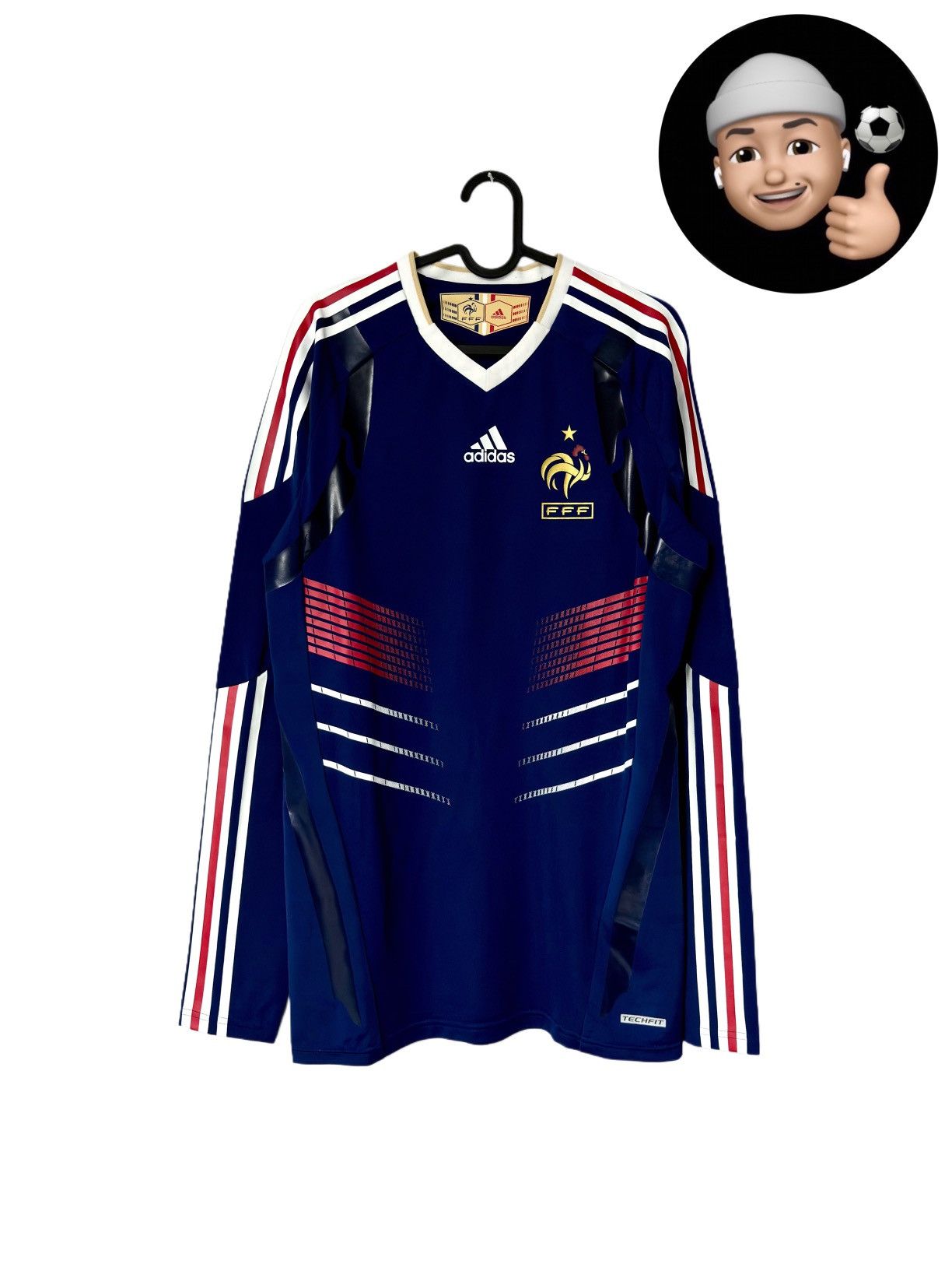 Adidas × Vintage 2010 2012 France Match Long Issue Adidas Home Soccer Jersey Size US L / EU 52-54 / 3 - 1 Thumbnail