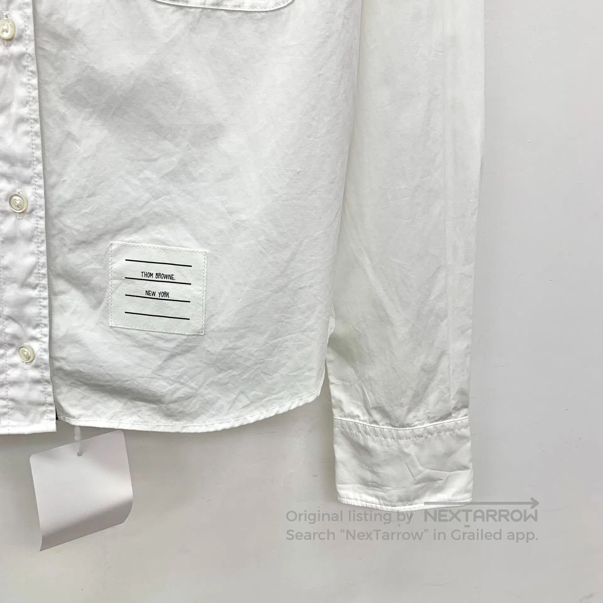 Thom Browne Thom Browne White Cotton Long Sleeve Shirt| Size US L / EU 52-54 / 3 - 4 Thumbnail