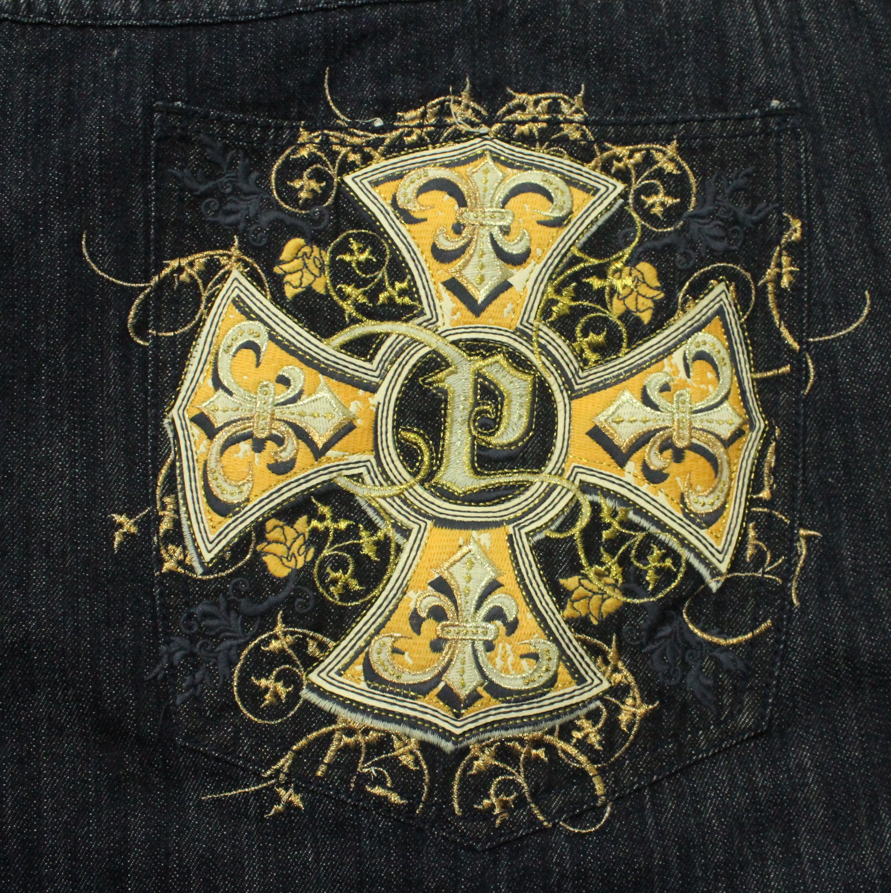 Pelle Pelle 54” Giant Waist PELLE PELLE Denim Baggy Embrroidered Logo Size US 44 / EU 60 - 2 Thumbnail