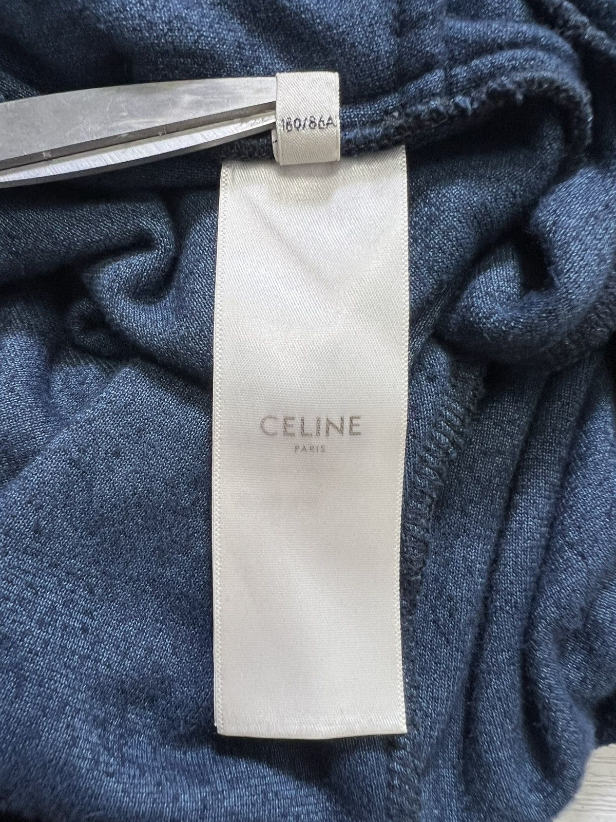Celine Celine - Triomphe Logo Embroidered Velour Trackpants Size 30" / US 8 / IT 44 - 19 Thumbnail