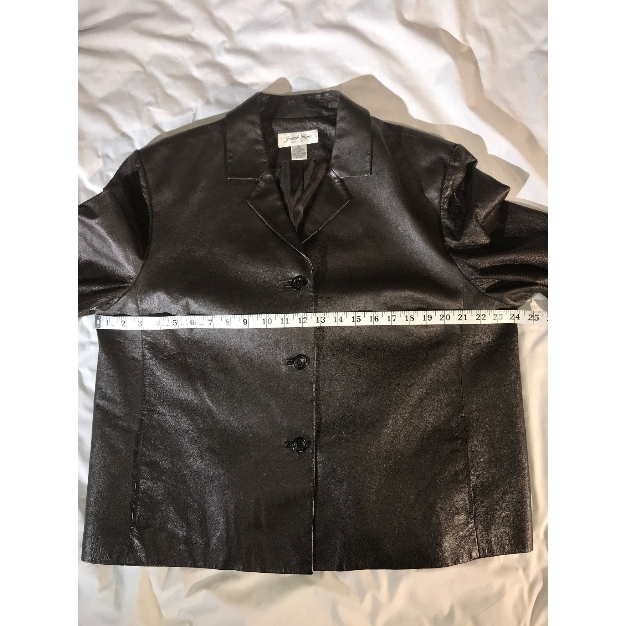 Vintage Judith Hart Women's Chocolate Brown Leather Y2K Fall Blazer Size XL / US 12-14 / IT 48-50 - 5 Thumbnail