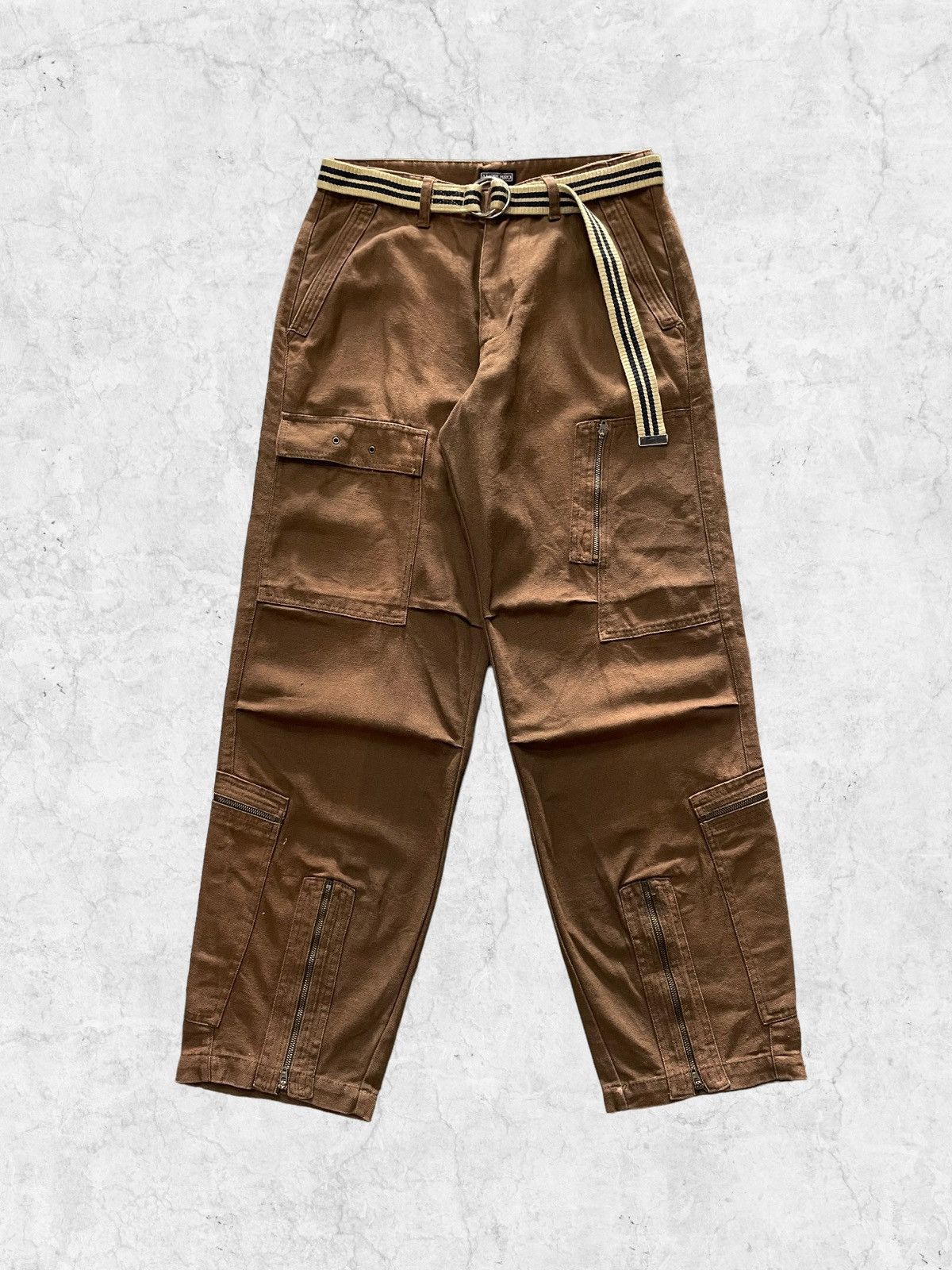 Vintage Amore Puro Multi Pocket Baggy Cargo Pants With Belt Size US 30 / EU 46 - 2 Thumbnail