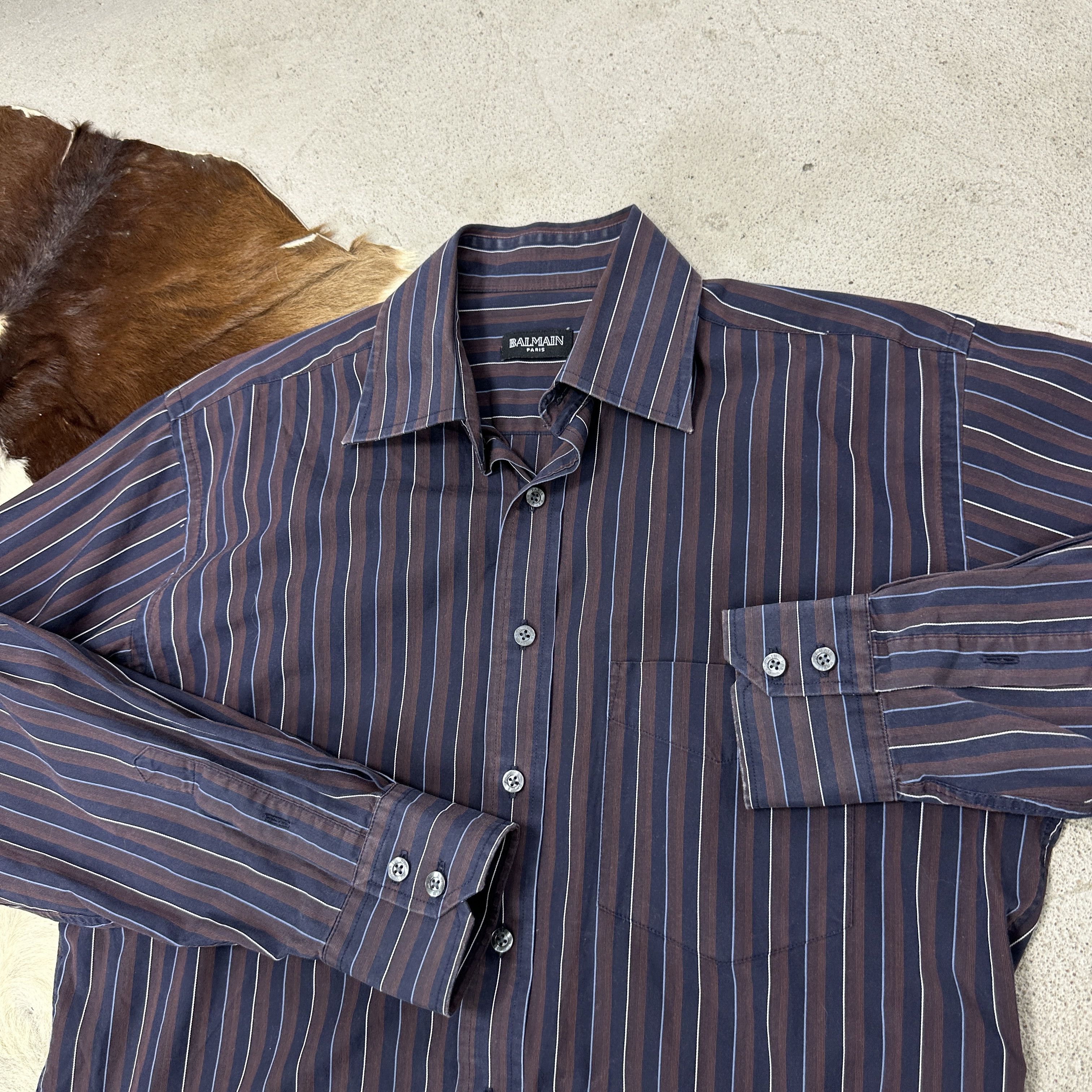 Balmain Vintage Striped Casual Elegant Formal Balmain Shirt 00s Size US M / EU 48-50 / 2 - 4 Thumbnail