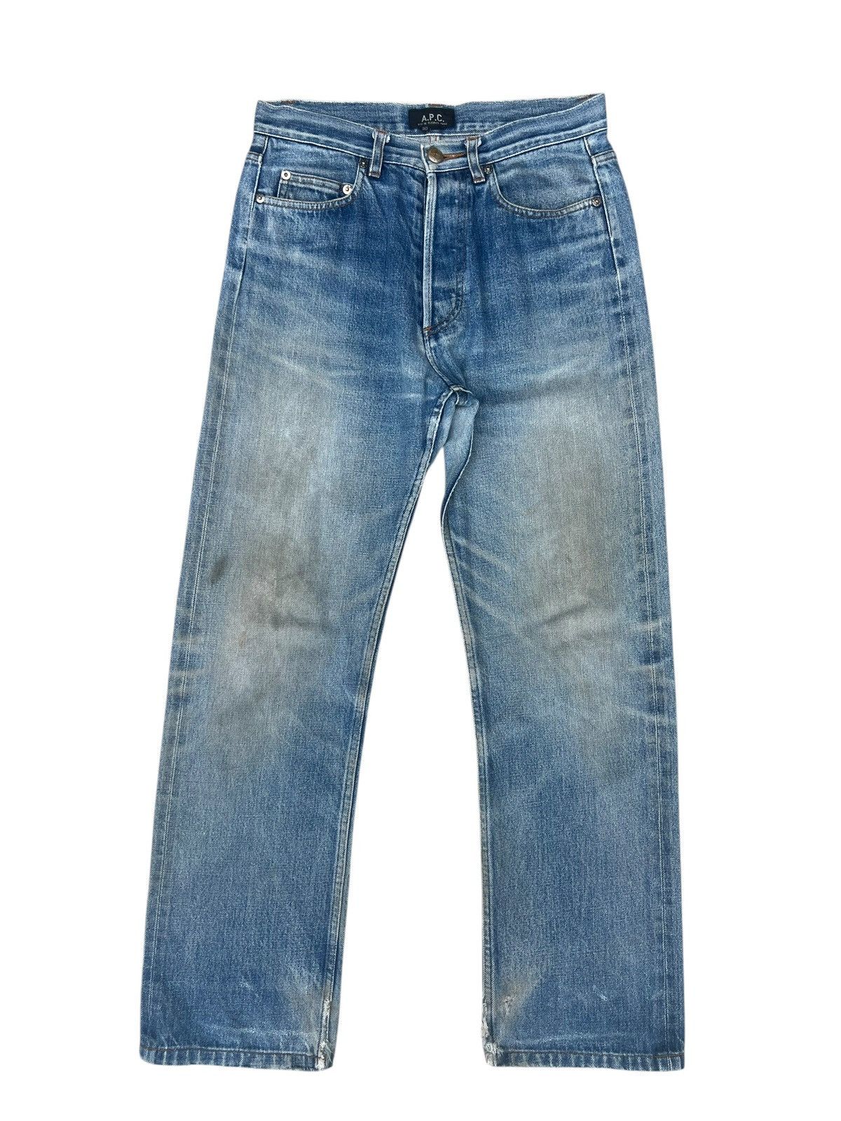 A.P.C. Vintage A.P.C. Japan Distress Dirty Mud Denim Selvedge Jeans Size US 29 - 1 Thumbnail