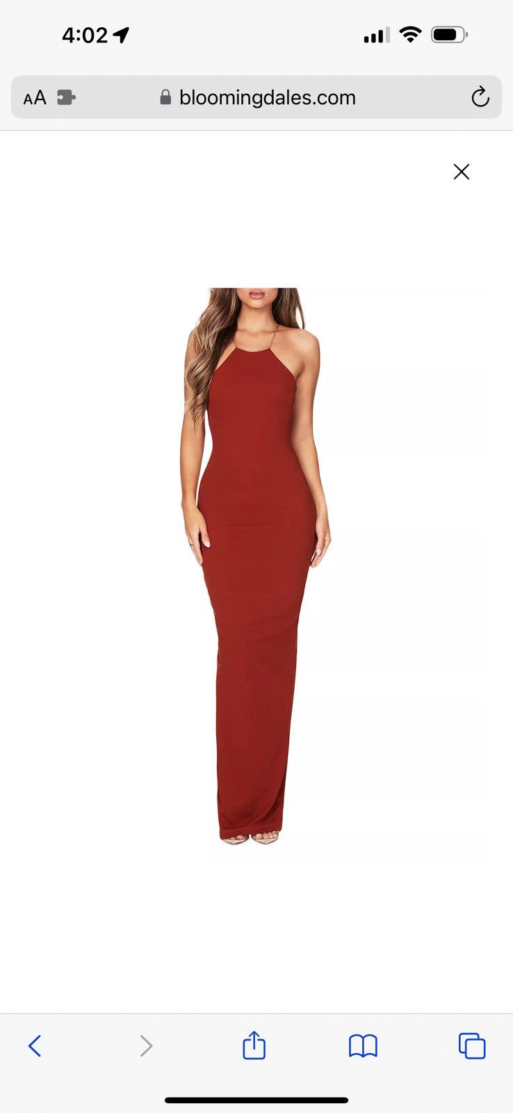 image of Nookie X Revolve Lexi Chain Formal Floor Length Gown NWT Sm in Rust, Women's (Size Small)