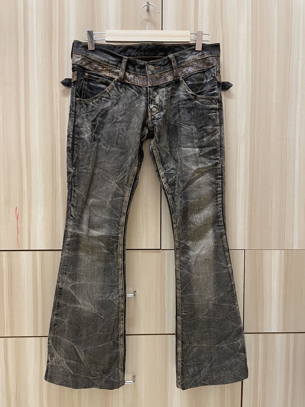 Tornado Mart Tornado Mart Phyton Skin Flare Jeans Size 31" - 2 Thumbnail