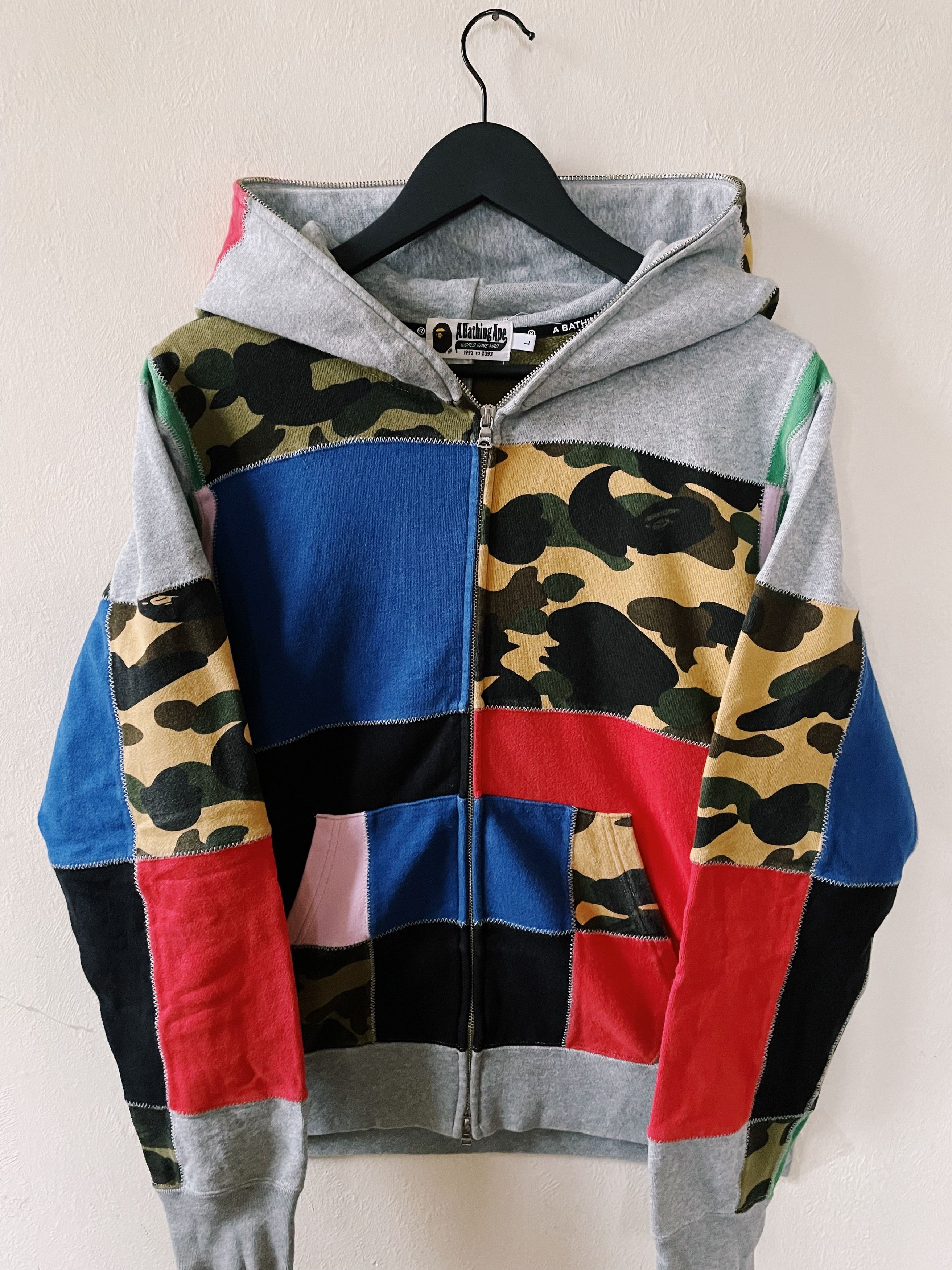 Bape Bape A Bathing Ape Patchwork Camo Fullzip Hoodie | Grailed
