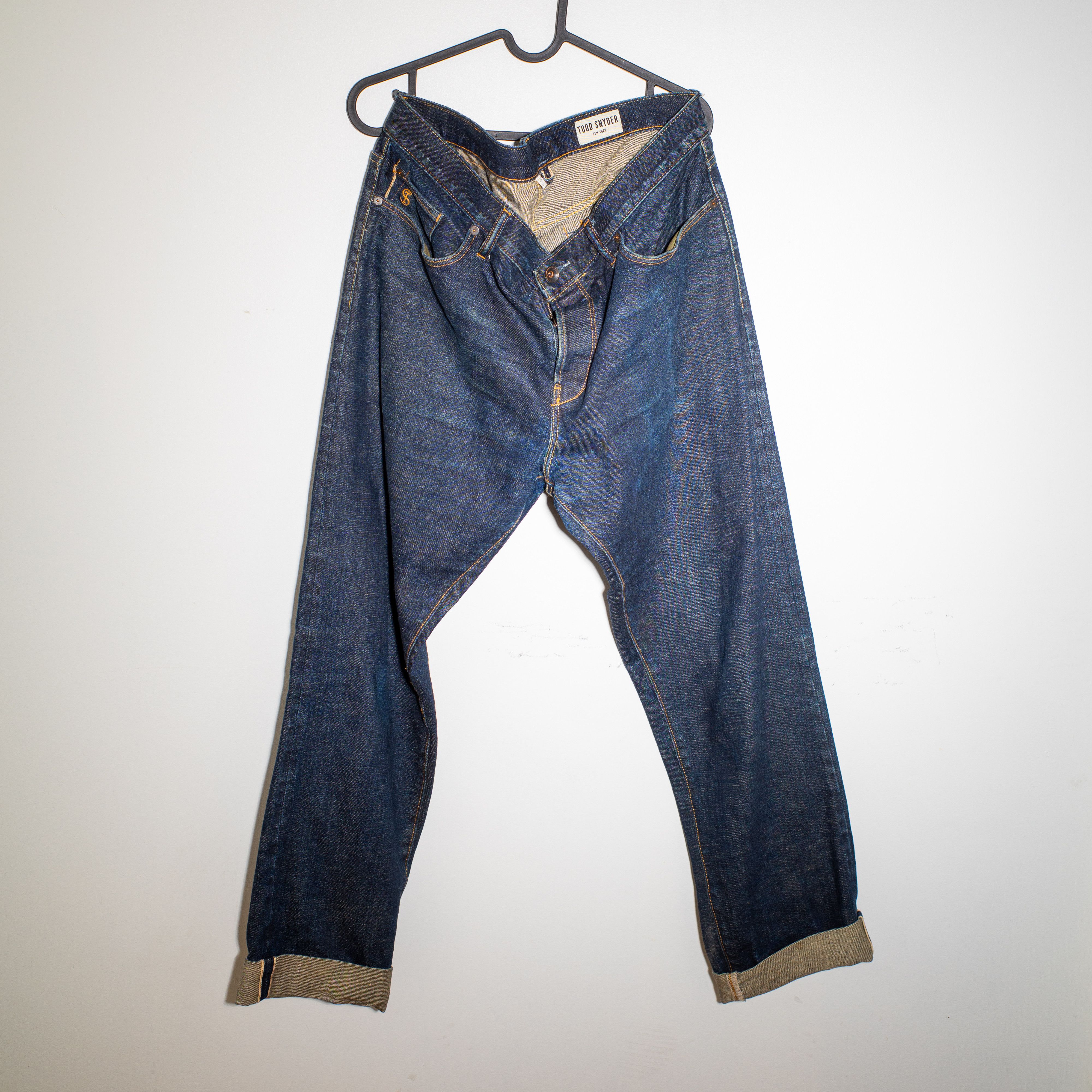 Todd Snyder 34x32 Blue Japanese Selvedge Jeans Destroyed Indigo sale