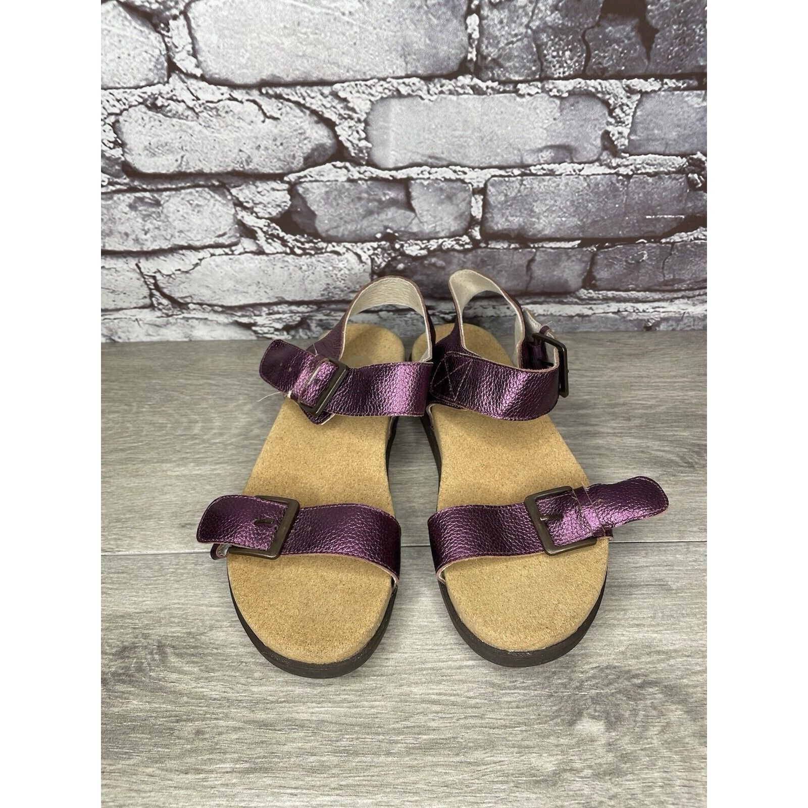 Other Revitalign Metallic Purple Adjustable Buckle Slip On Sandal Size US 7 / IT 37 - 9 Thumbnail