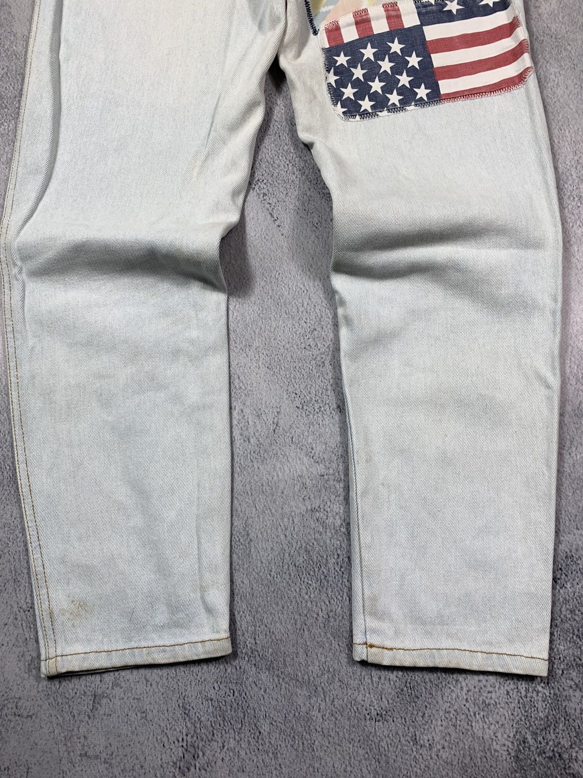 Japanese Brand × Vintage Vintage Y2K Japanese patchwork faded denim jeans trousers Size 27" / US 4 / IT 40 - 12 Thumbnail