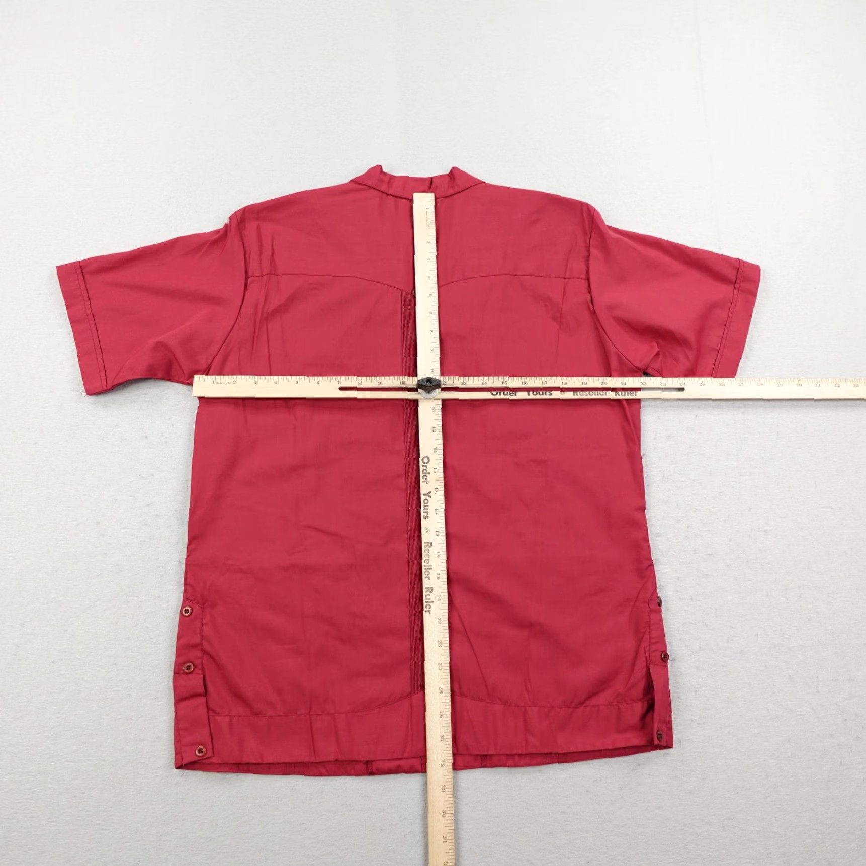Vintage D'Yuvas Guayabera Shirt Mens Large Size 40 Red 4 Pocket Cuba Wedding Camp Cigar Size US L / EU 52-54 / 3 - 4 Thumbnail