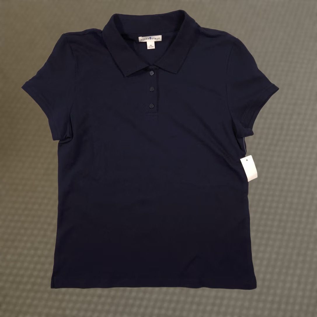 Aeropostale Aeropostale Polo Shirt XXL Blue Collared Short Sleeve Knit Top Cotton Junior Womens Boys? Vendor Size XXL / US 16-18 / IT 52-54 - 1 Thumbnail