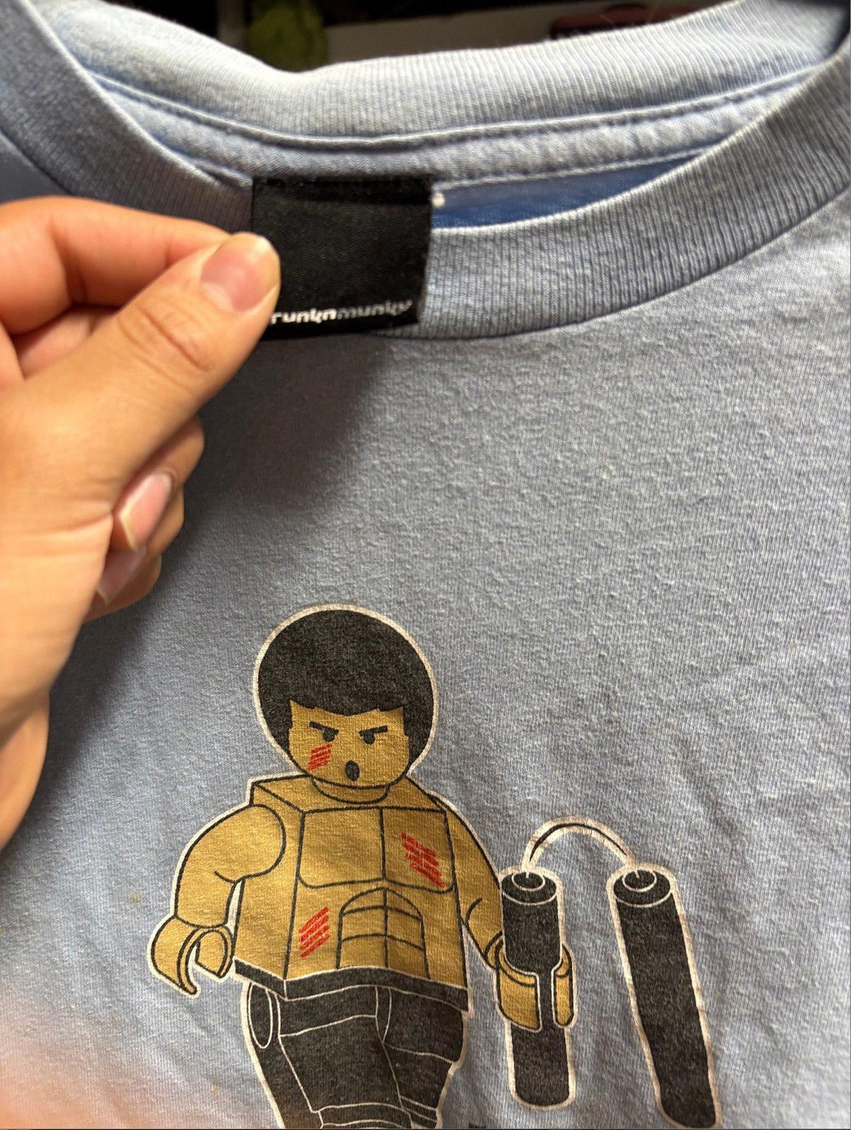 DrunknMunky Vintage Y2K DrunknMonkey Bruce Lee Lego Figure Tee Rare Sz L Size US L / EU 52-54 / 3 - 3 Thumbnail