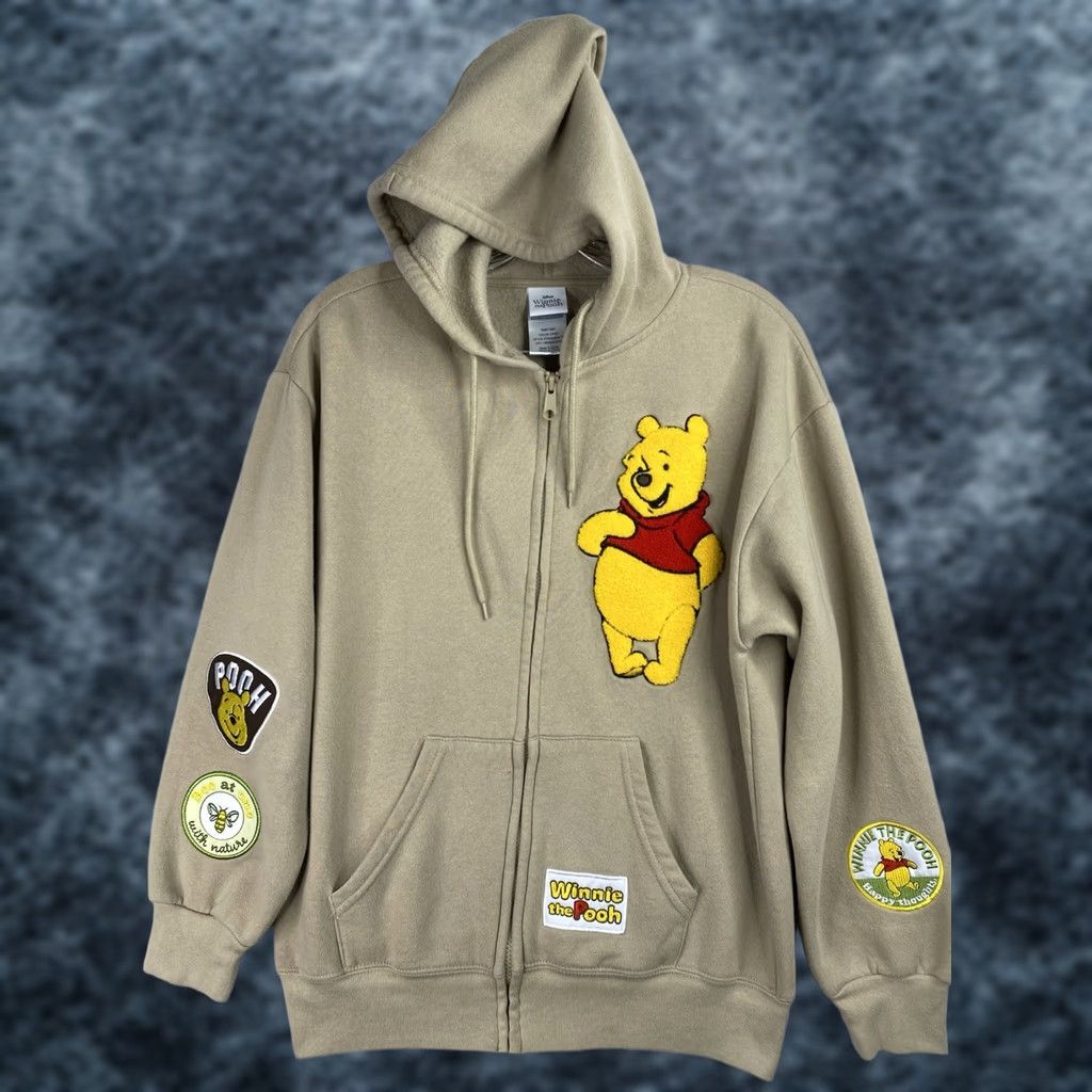 Disney Disney Winnie the Pooh Womens Hoodie Sweatshirt Zip-Up S Embroidered Brown 60% Cotton 40% Polyester Crew Neck Hooded Full Zip Womens Size S Size S / US 4 / IT 40 - 1 Thumbnail