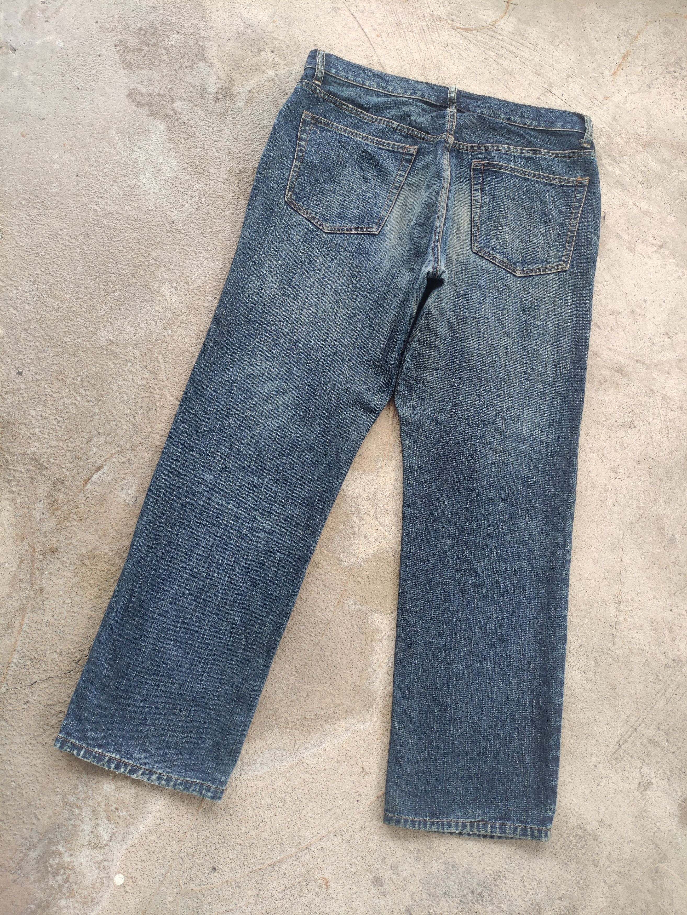 Japanese Brand Vintage Top Valu Jean Distressed Faded Denim Pants Size US 35 - 9 Thumbnail