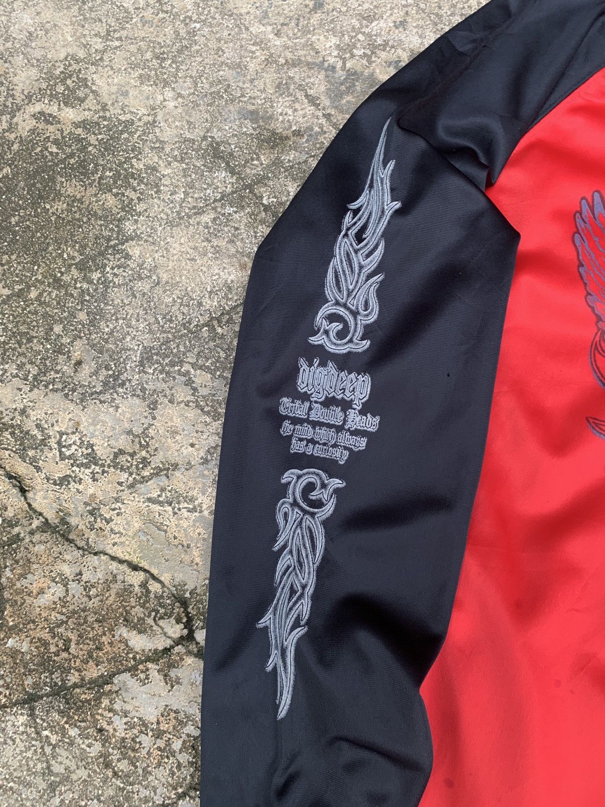 If Six Was Nine × Japanese Brand y2k Tribal Double Heads Dig Deep Dragon Graphic Track Jacket Size L / US 10 / IT 46 - 4 Thumbnail