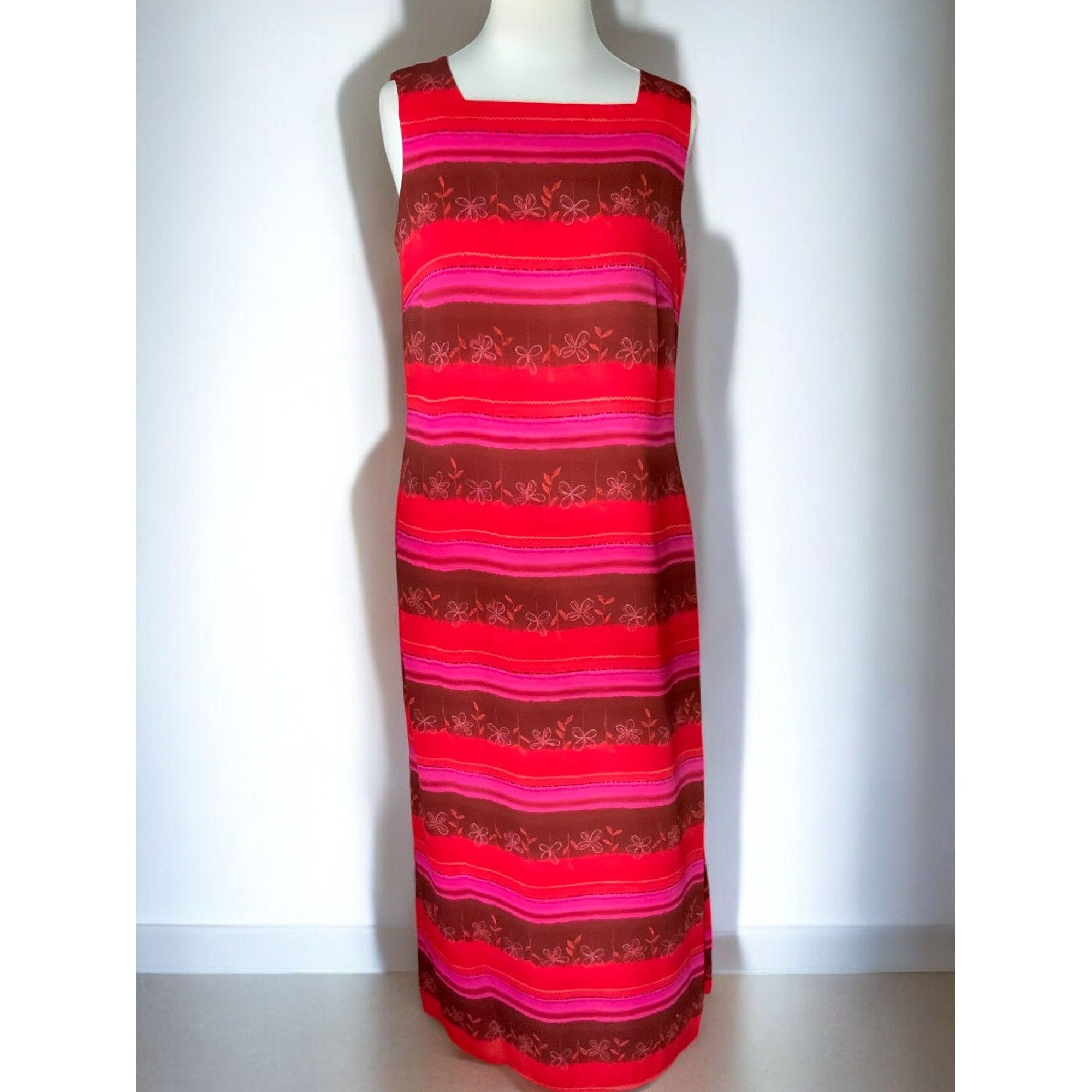 MAGGY LONDON Maggy London Woman Maxi Dress Size 10 Sleeveless Striped Size L / US 10 / IT 46 - 6 Thumbnail