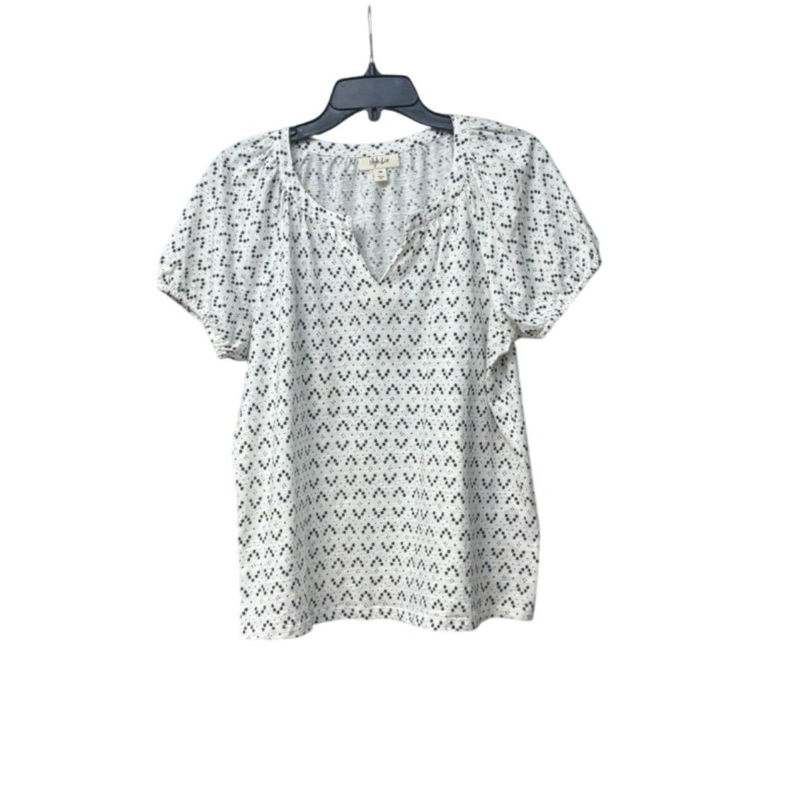 Style & Co Style & Co Women’s Petites Reglan Sleeve Printed Split Neck Size M / US 6-8 / IT 42-44 - 3 Thumbnail