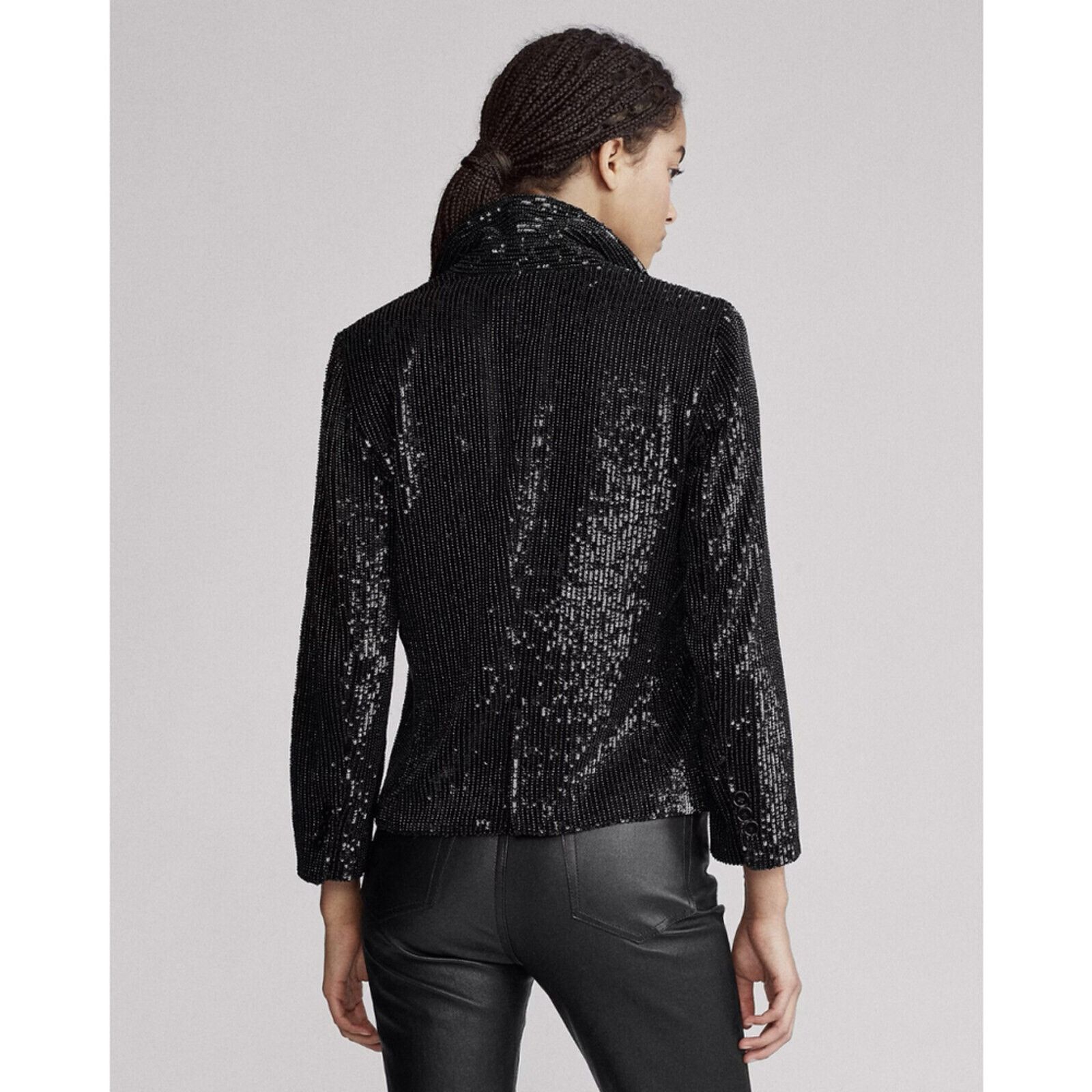 Polo Ralph Lauren Polo Ralph Lauren Sequin Cropped Blazer Black NWT Size 6 Size M / US 6-8 / IT 42-44 - 3 Thumbnail