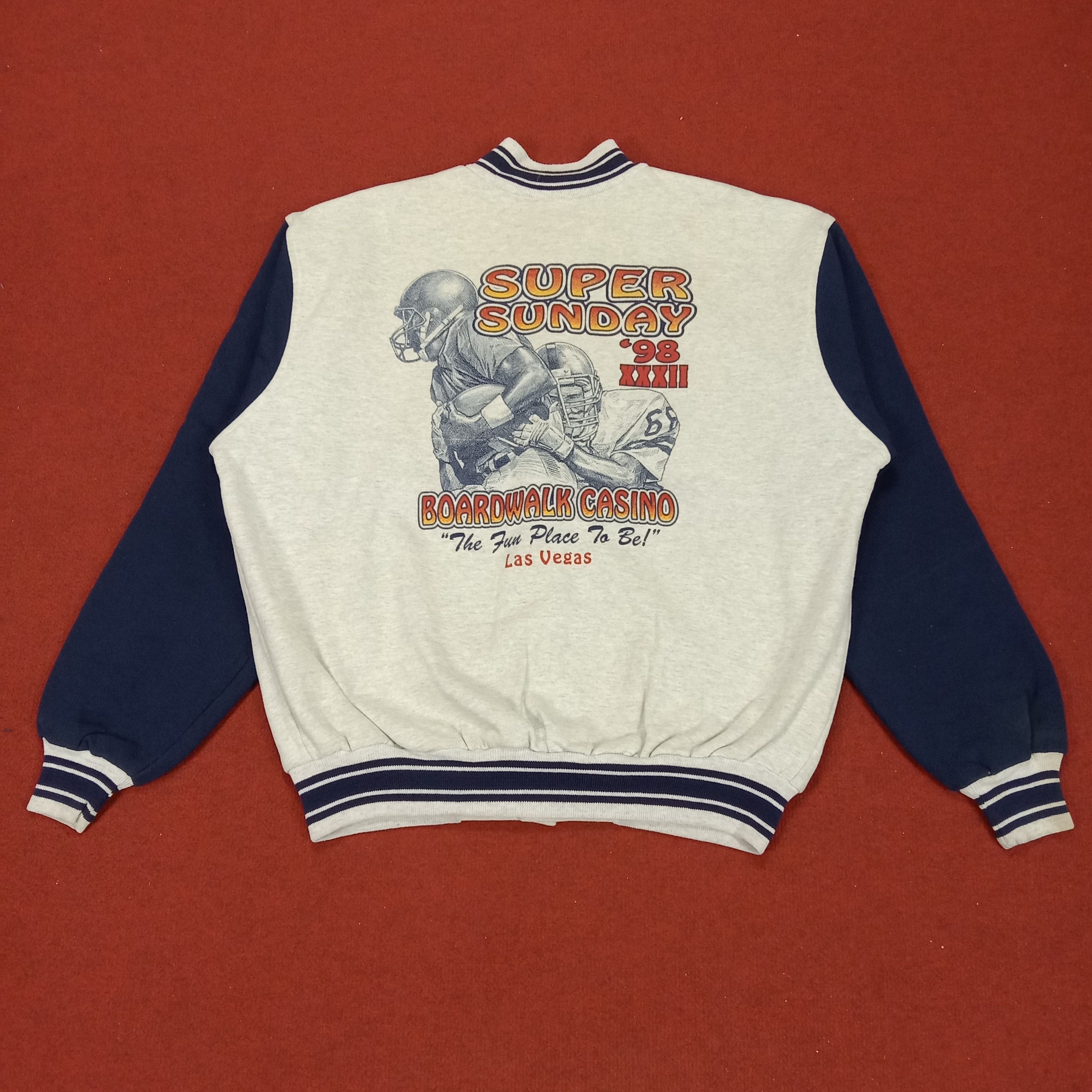 NFL × Vintage Varsity Jacket American Football Style Super Sunday 98' Size US XXL / EU 58 / 5 - 1 Thumbnail