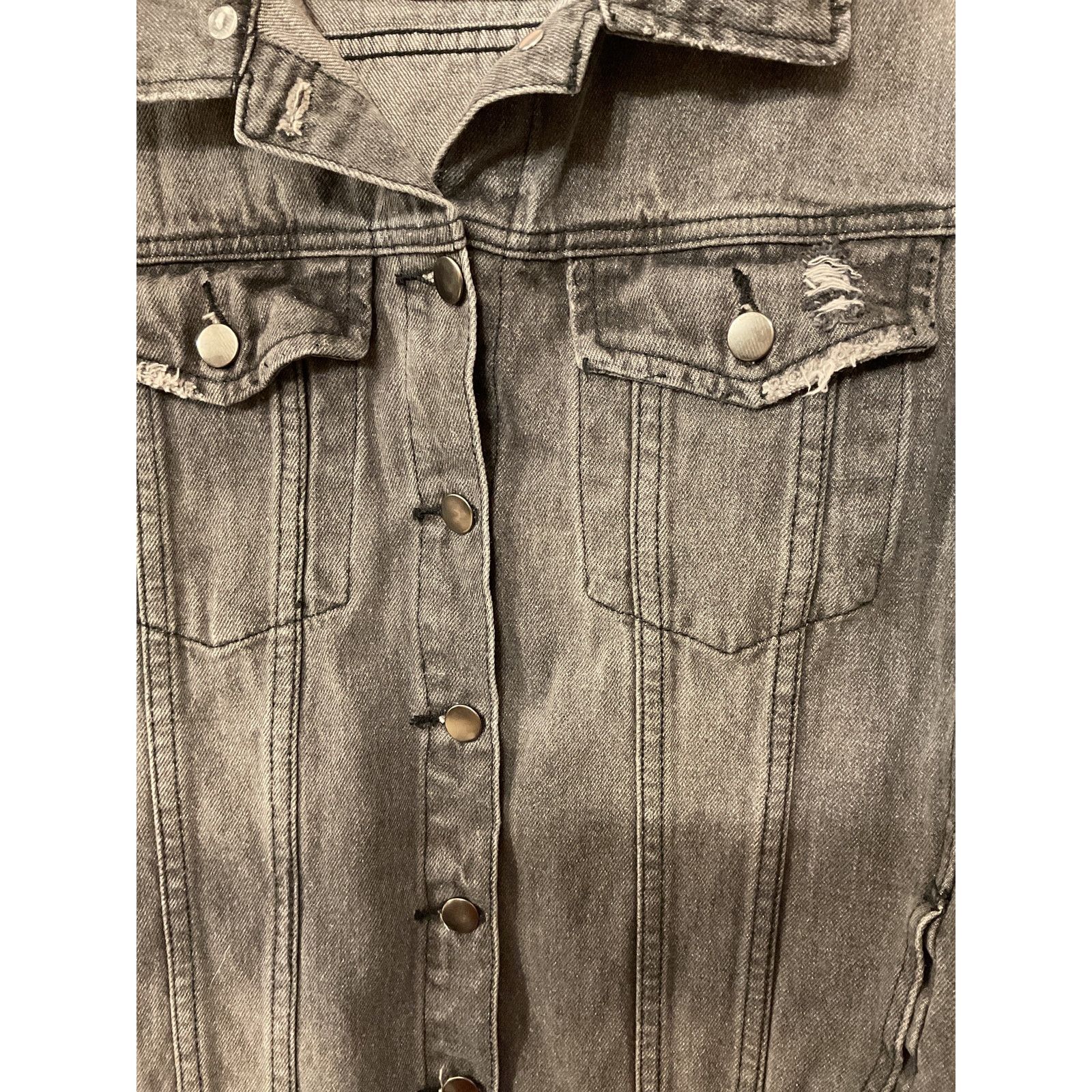 BuddyLove BuddyLove Hazel Dark Gray Distressed Denim Trucker Jacket, M Size M / US 6-8 / IT 42-44 - 3 Thumbnail