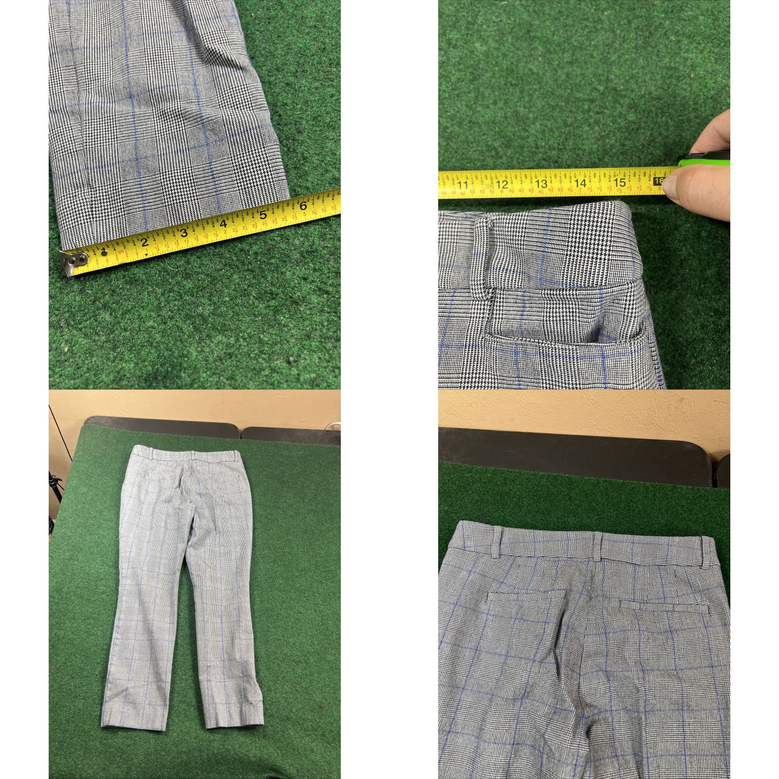 Ann Taylor LOFT Ann Taylor Womens Dress Pants Size 8 30x26 Gray Blue Striped Checkered Size 30" / US 8 / IT 44 - 8 Thumbnail