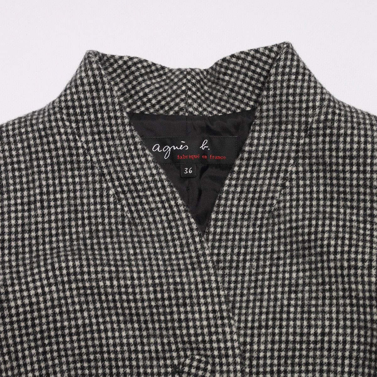 agnes b. Agnes b. Wool Polyamide Houndstooth Blazer Jacket Gray Size XS / US 0-2 / IT 36-38 - 6 Thumbnail