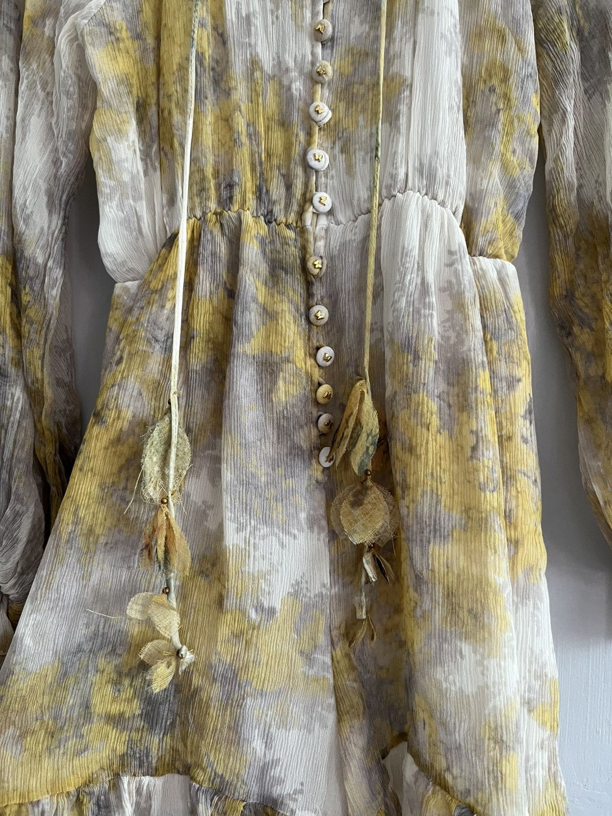 Zimmermann ZIMMERMANN Botanica Wattle-Print Silk-Georgette Playsuit Size M / US 6-8 / IT 42-44 - 4 Thumbnail