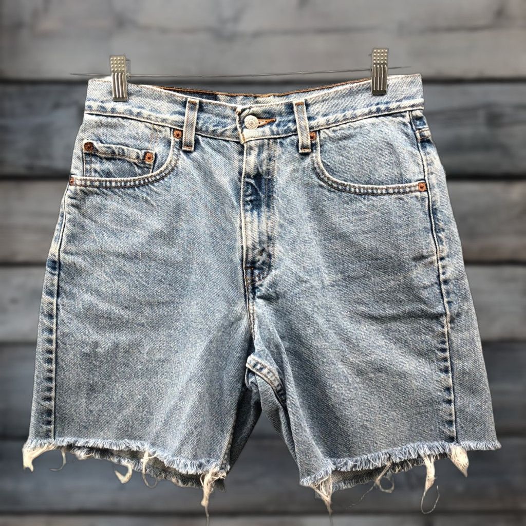 Levi's VTG Levis 550 Denim Shorts Mens 30 Light Wash Blue Frayed Dad Relaxed Fit Cotton Size US 30 / EU 46 - 1 Thumbnail