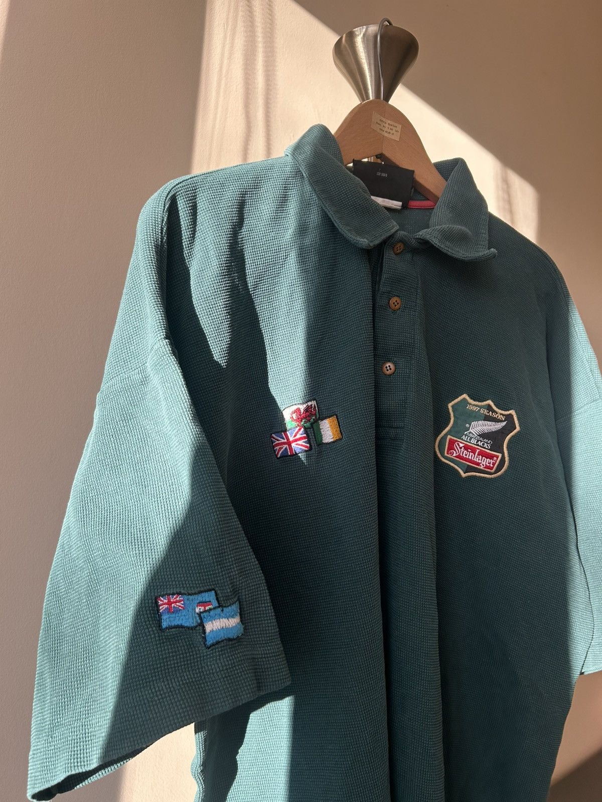 Canterbury of New Zealand Vintage 90s Canterbury All Blacks Steinlager Rugby Polo Size US L / EU 52-54 / 3 - 3 Thumbnail