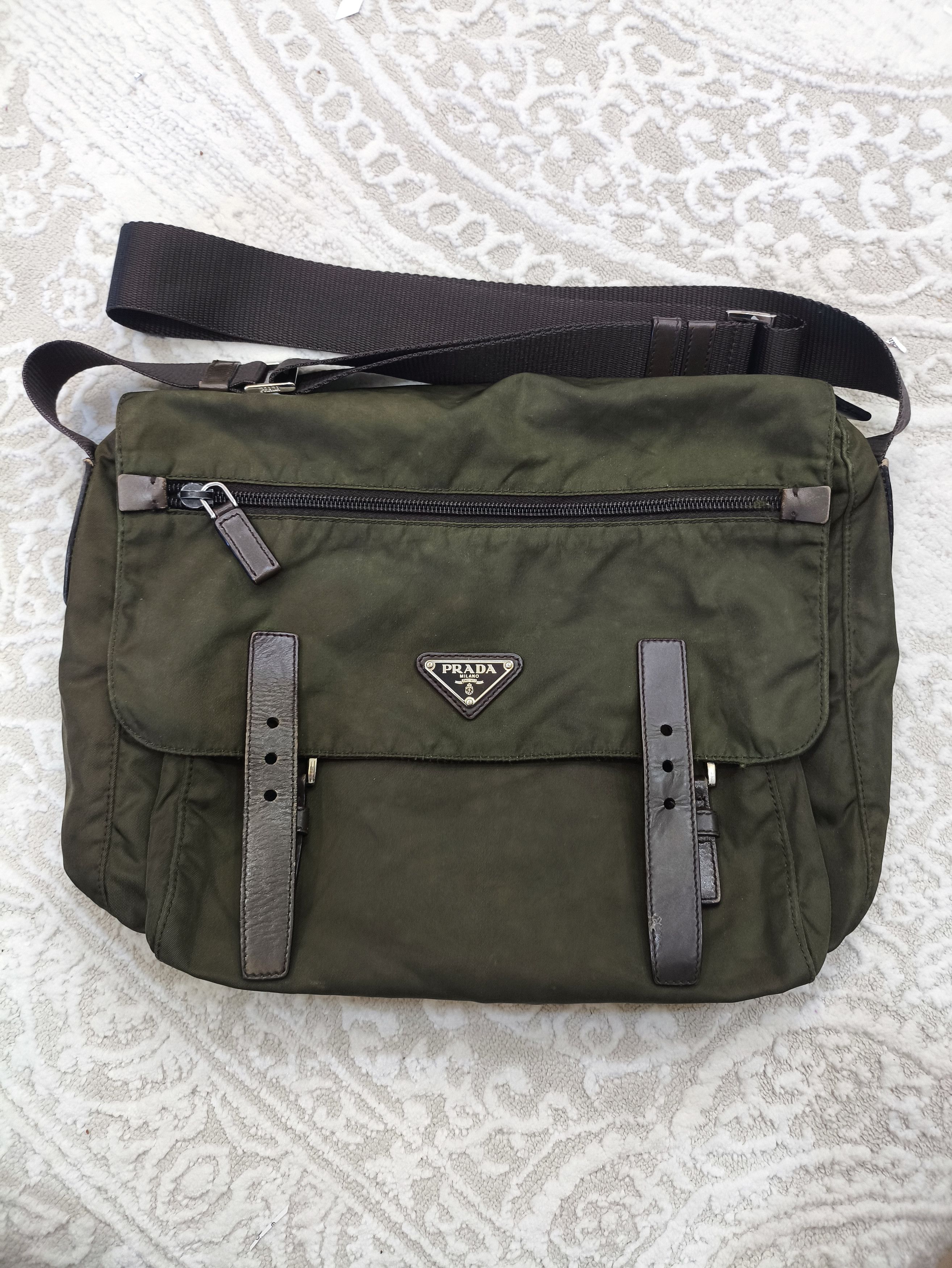 Prada Prada Tessuto Green Nylon Messenger Bag Size ONE SIZE - 2 Thumbnail