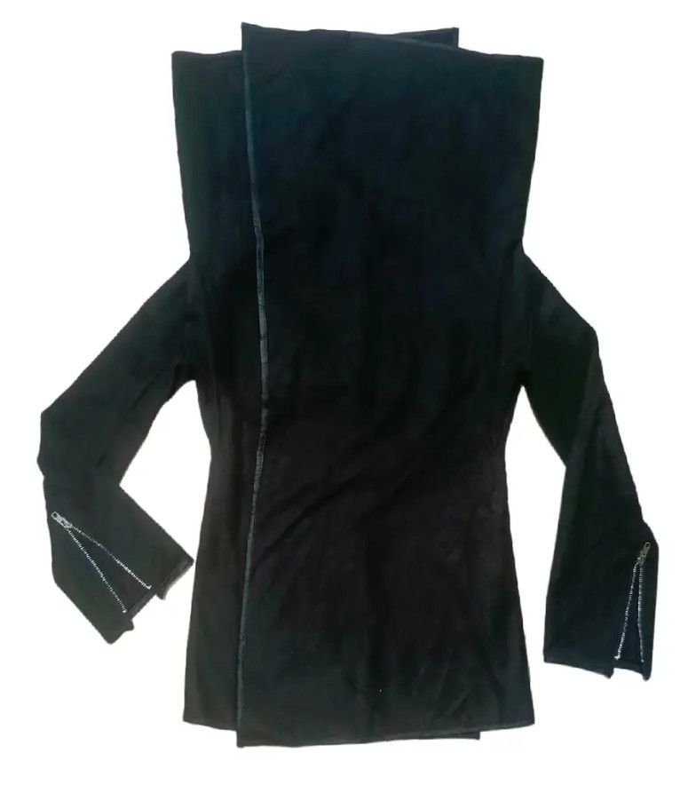 Vintage Rickowens Style 🇯🇵COCOR-Asymmetrical Suede cotton poncho Size XXL / US 16-18 / IT 52-54 - 4 Thumbnail