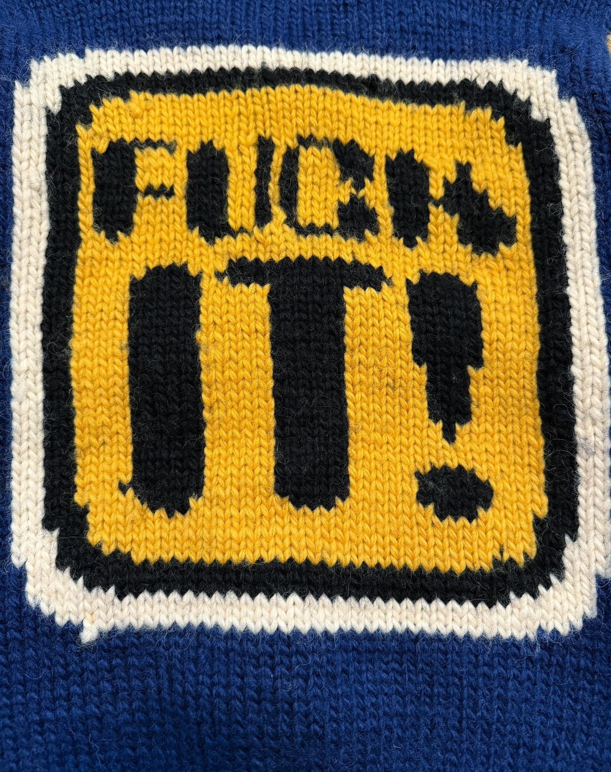 Hysteric Glamour 1990’s Fuck It! Cowichan Zip Cardigan Sweater Size US M / EU 48-50 / 2 - 3 Thumbnail